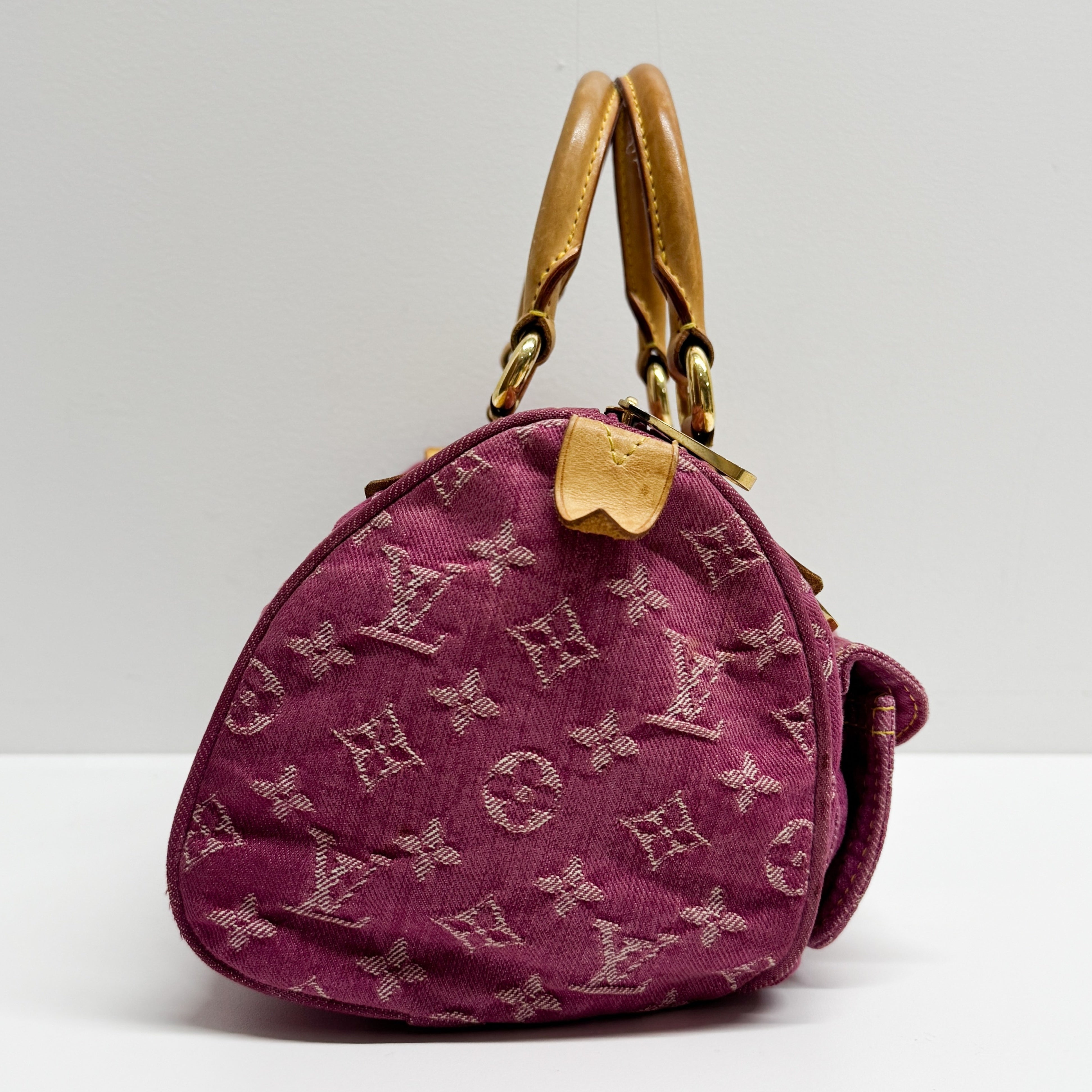 Neo Speedy Pink Baggy Monogram Denim Hand Bag