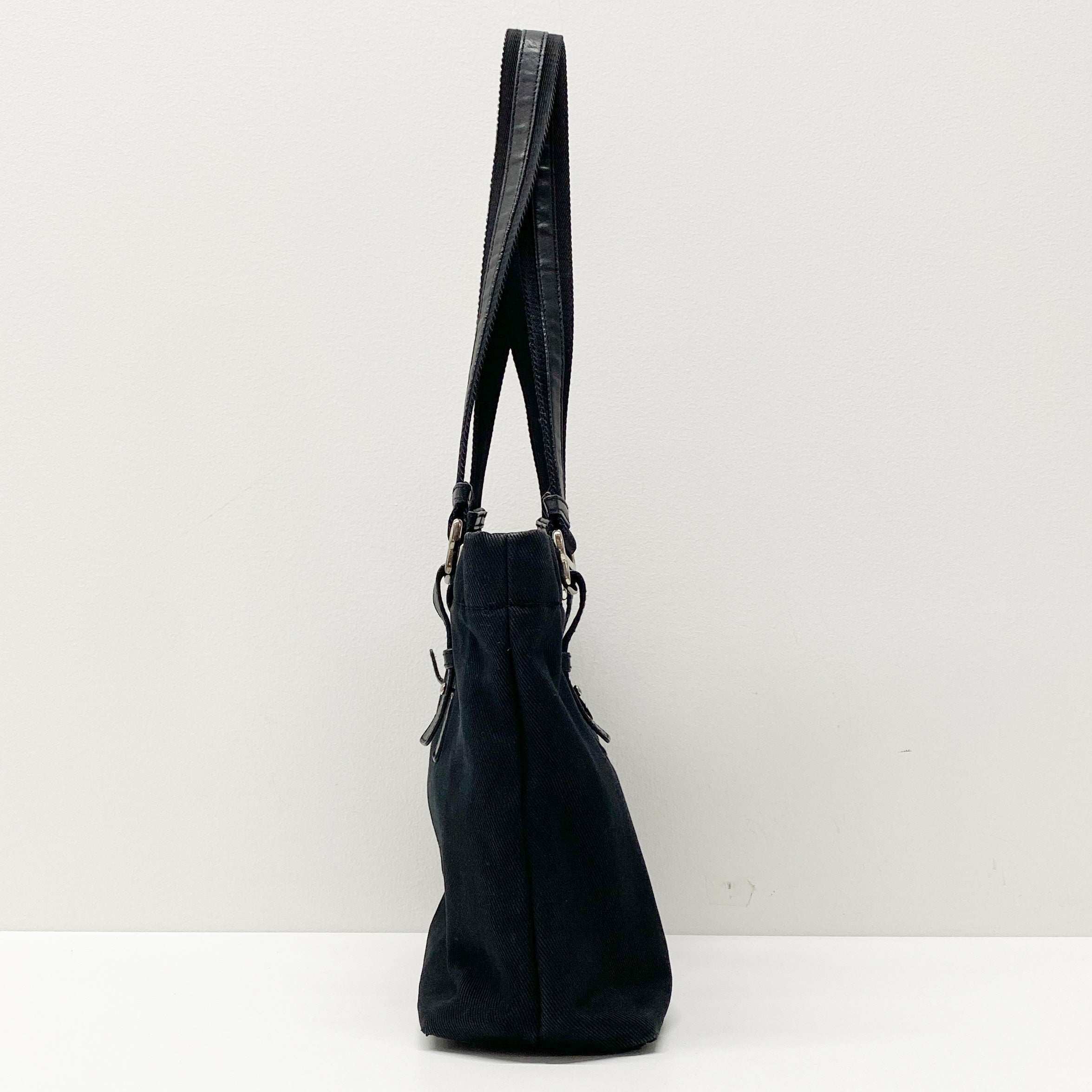 Black Canvas Tote Shoulder Bag
