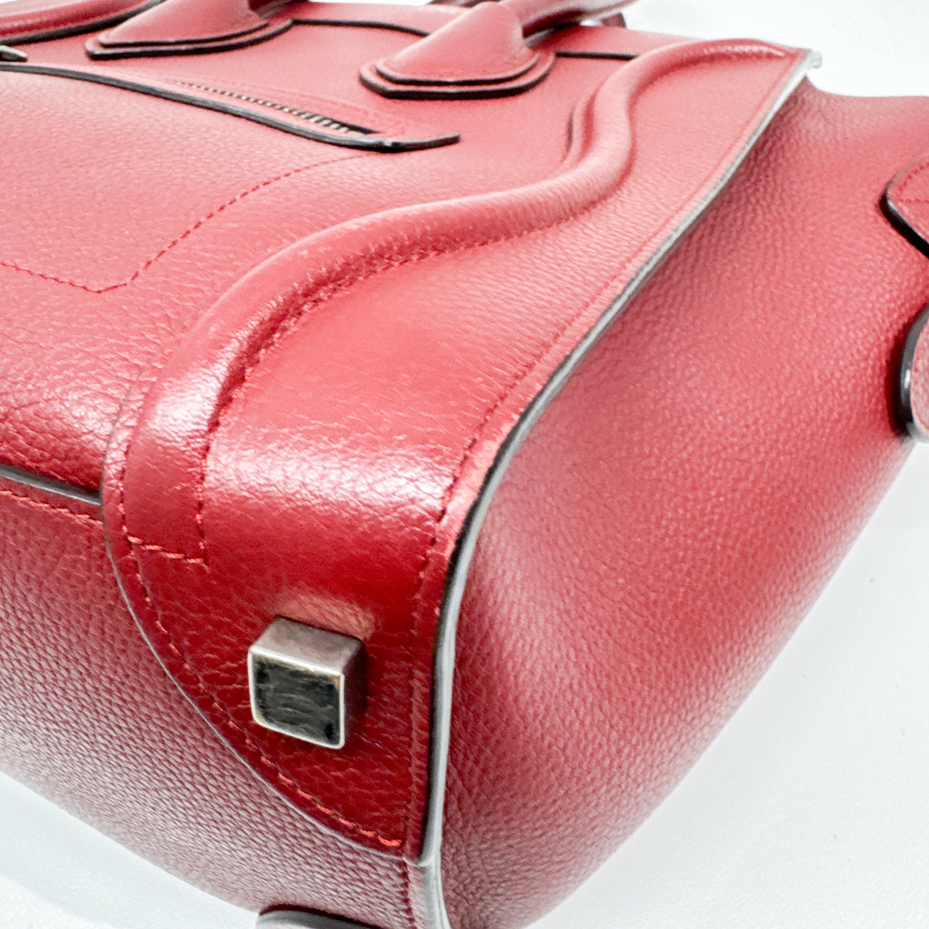 Vintage Red Leather Hand Bag