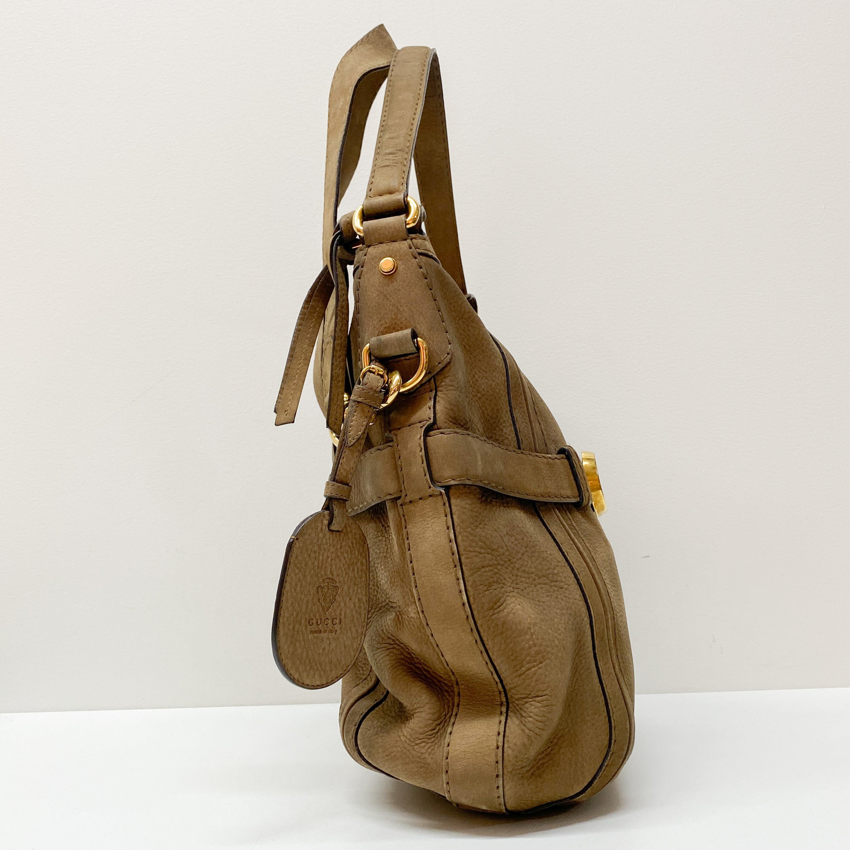 Vintage Brown Leather Shoulder Bag