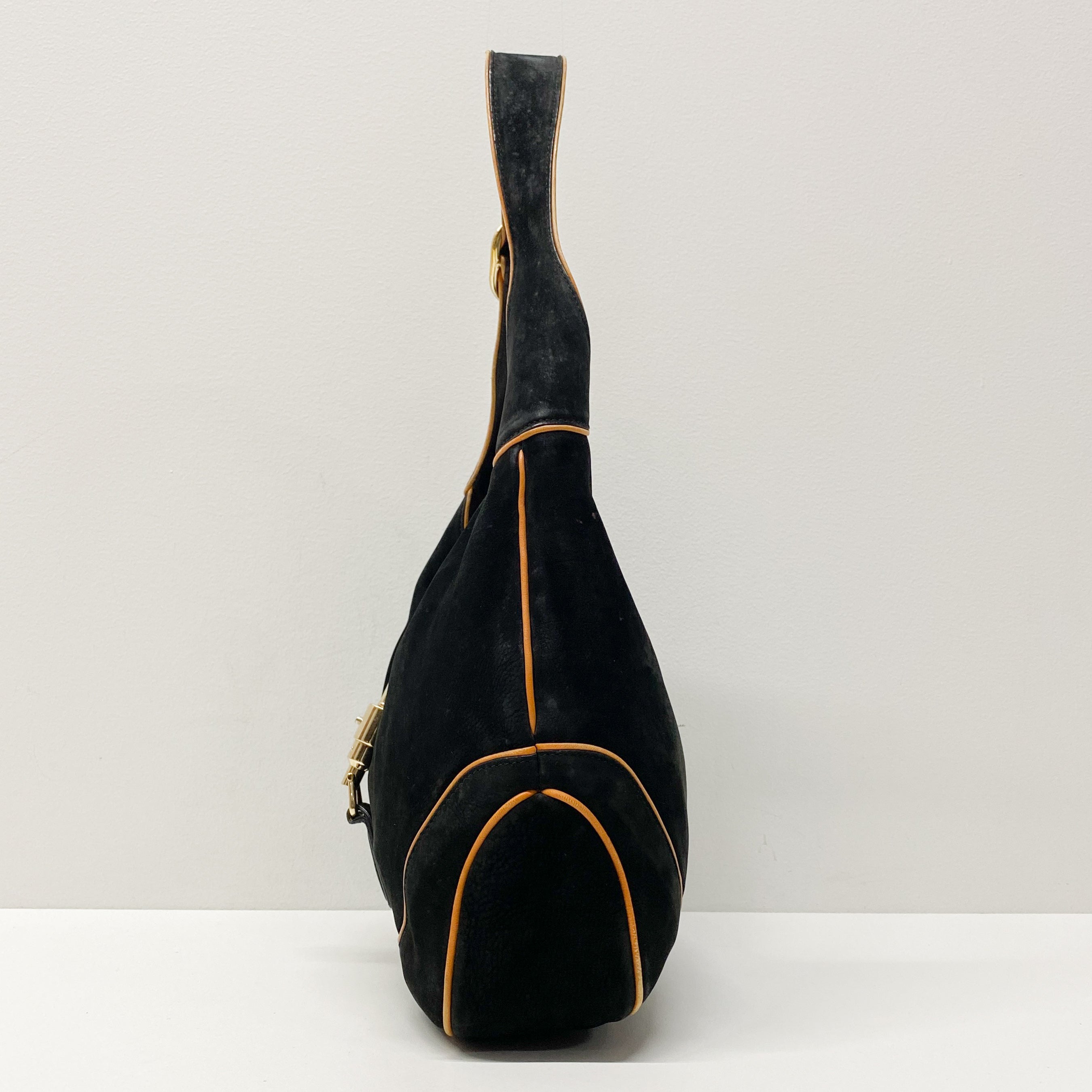 Jackie Black Leather Shoulder Bag