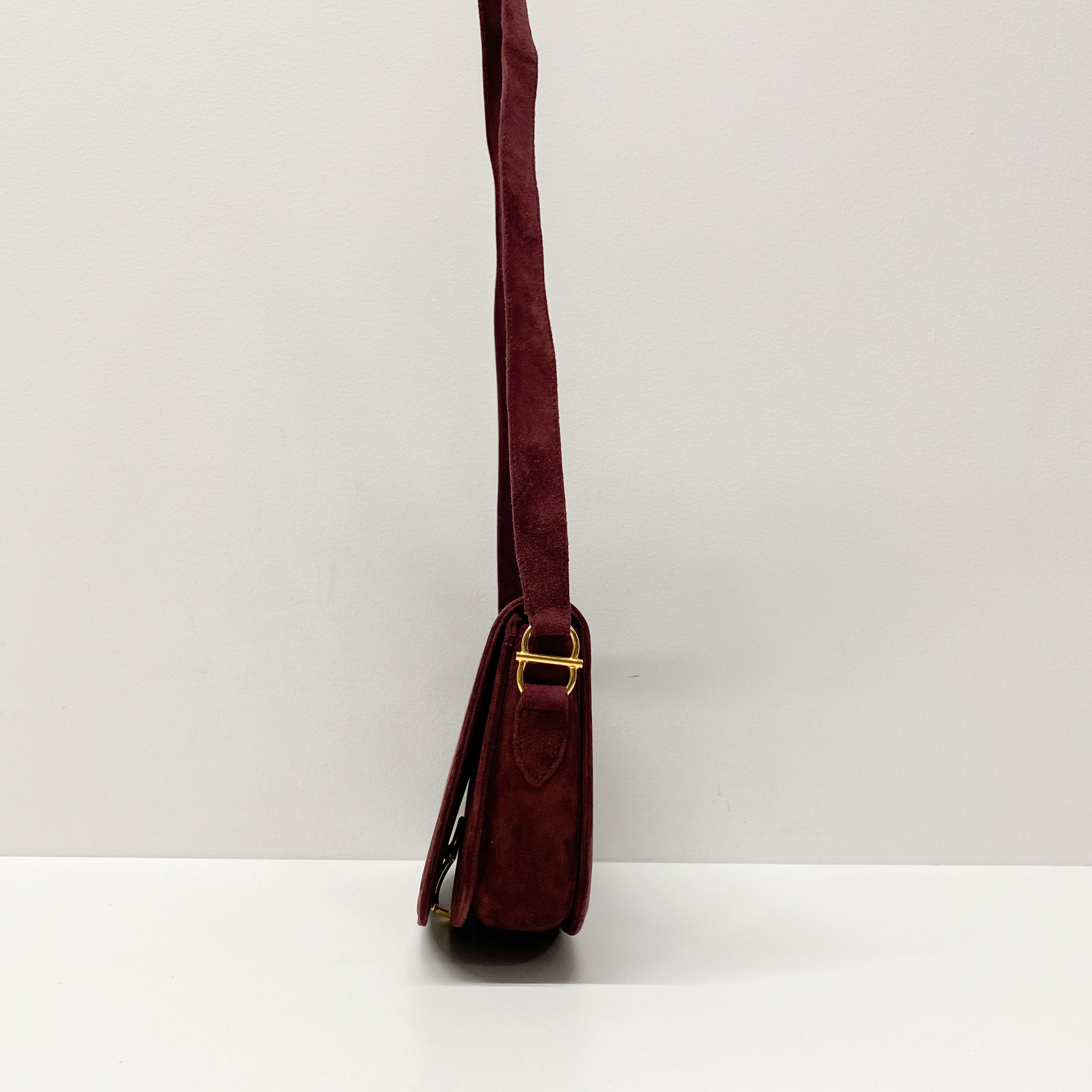 Red Suede Shoulder Bag