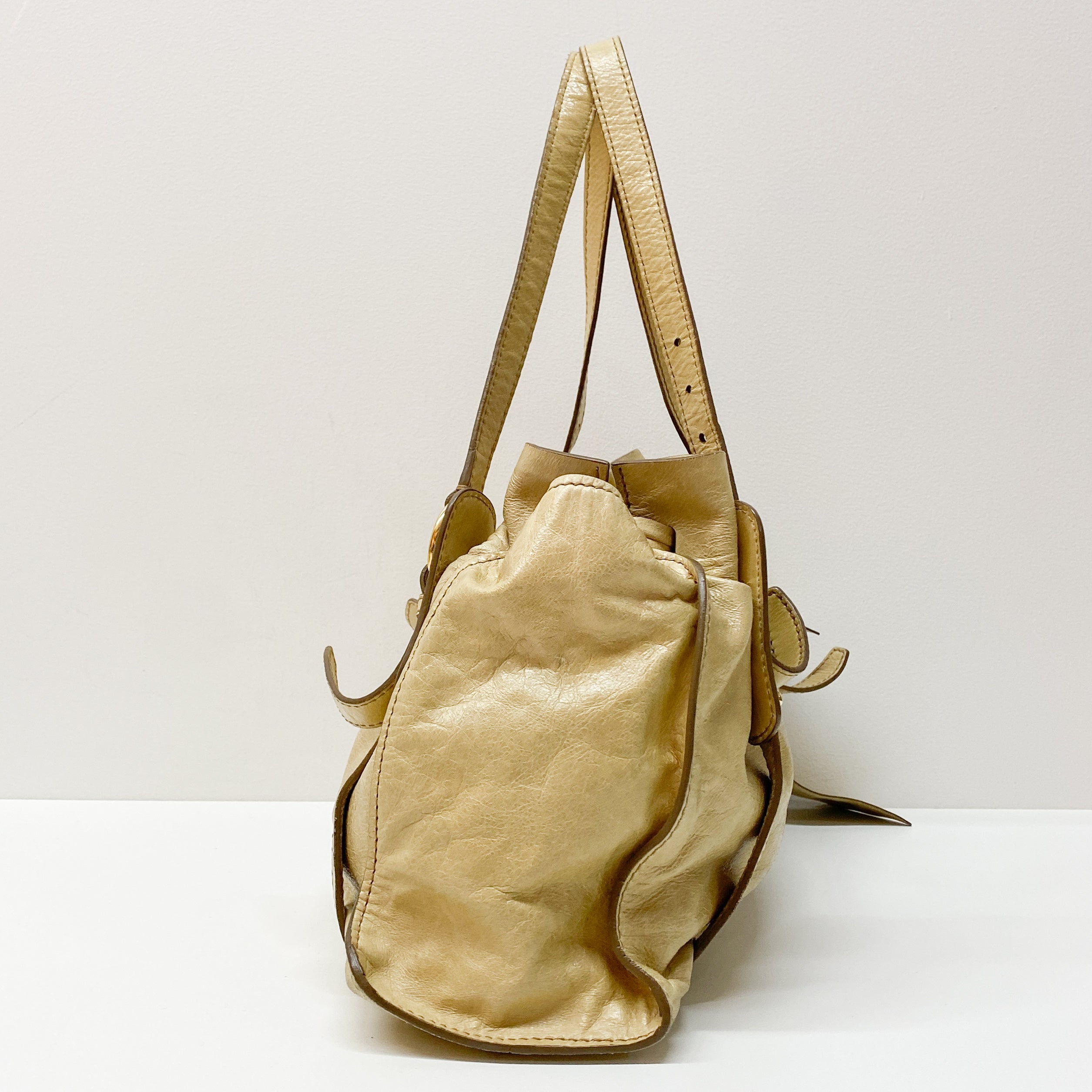 Vintage Yellow Leather Shoulder Bag