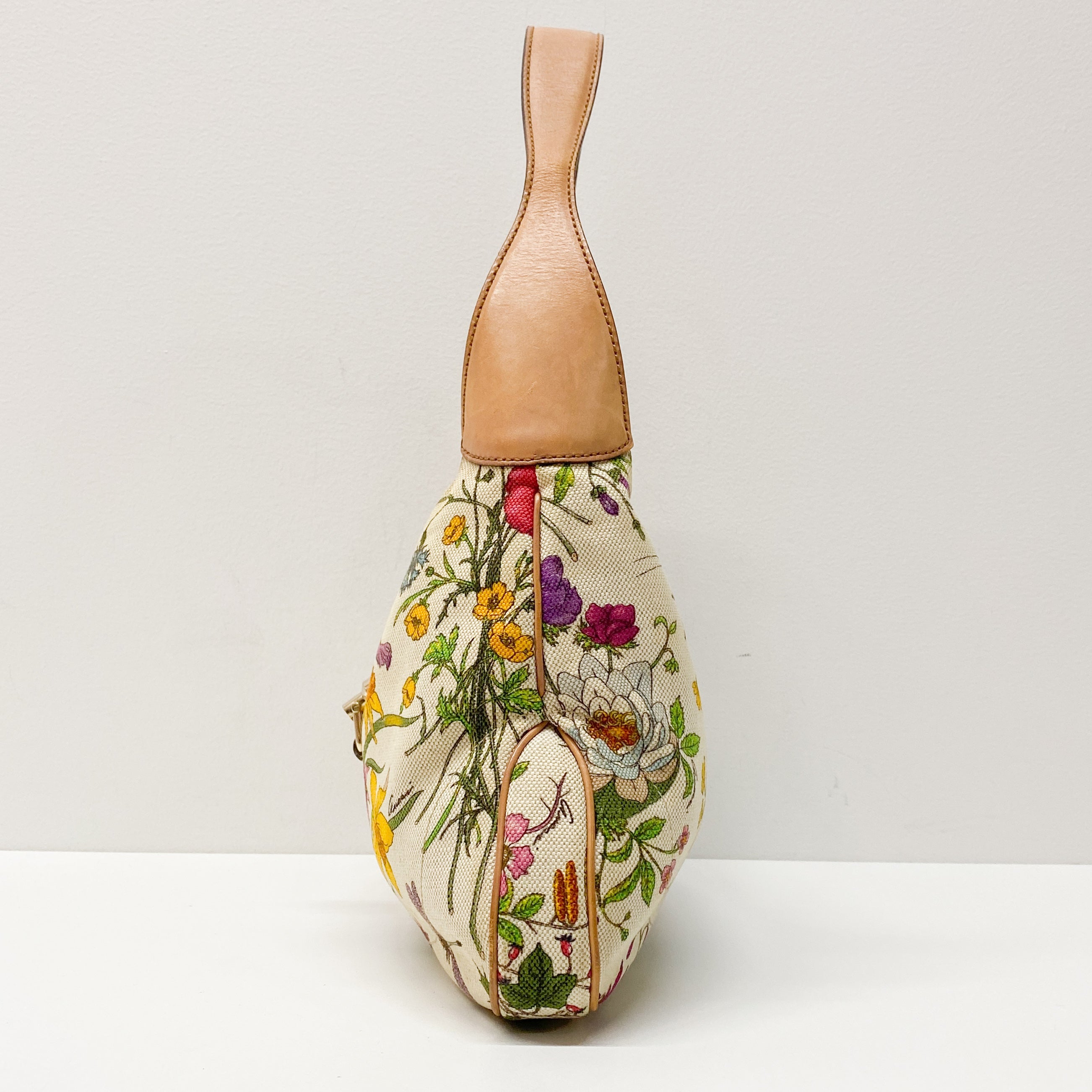 Jackie Floral Cotton Canvas Shoulder Bag