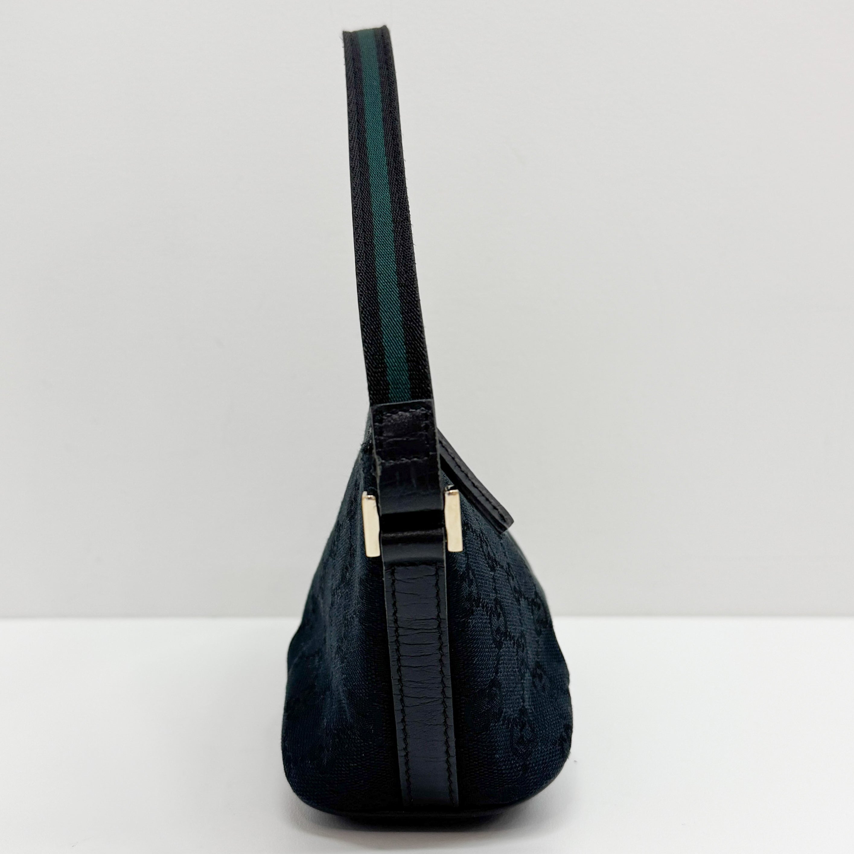 GG Black Canvas Boat Shoulder Bag
