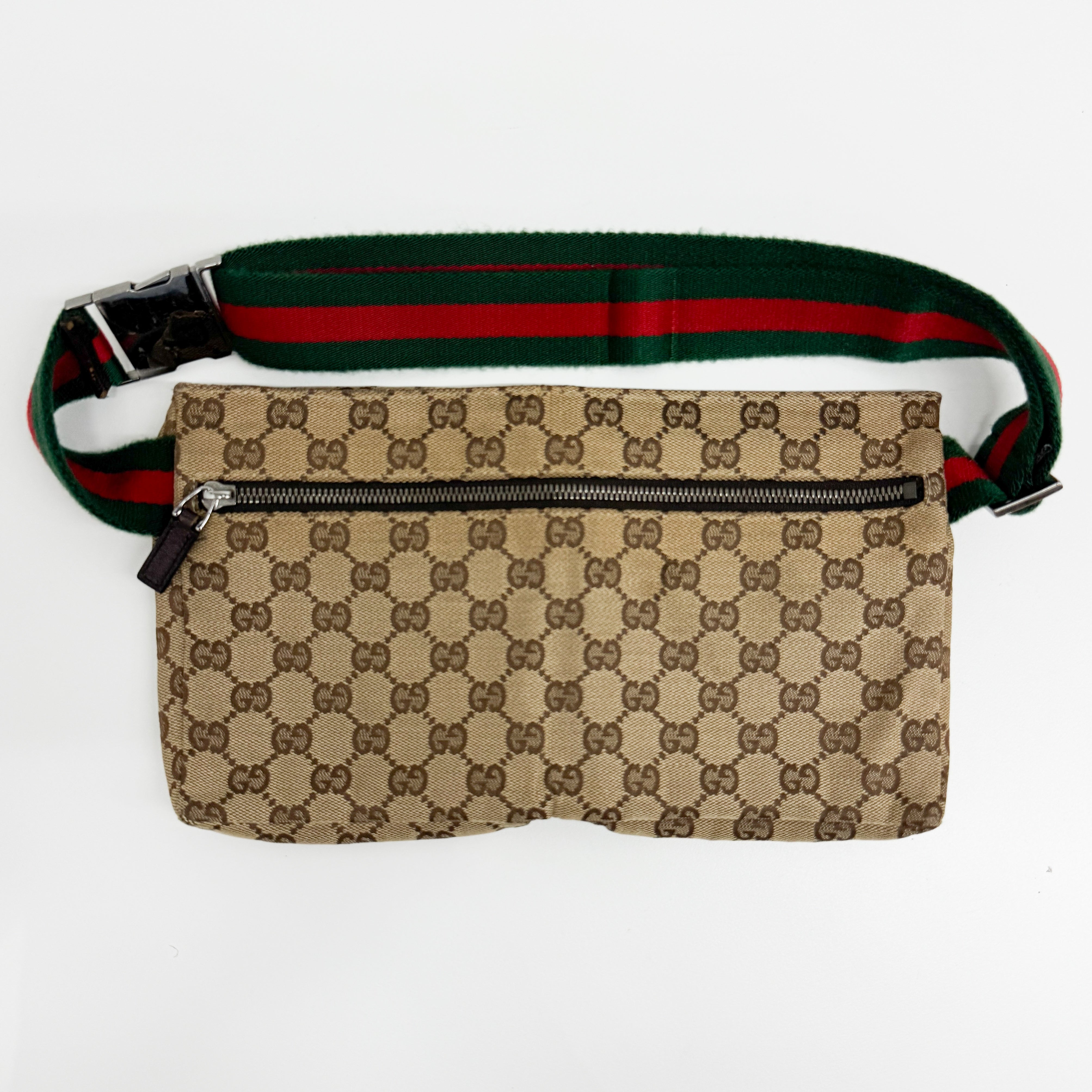 GG Brown Canvas Waist Bag