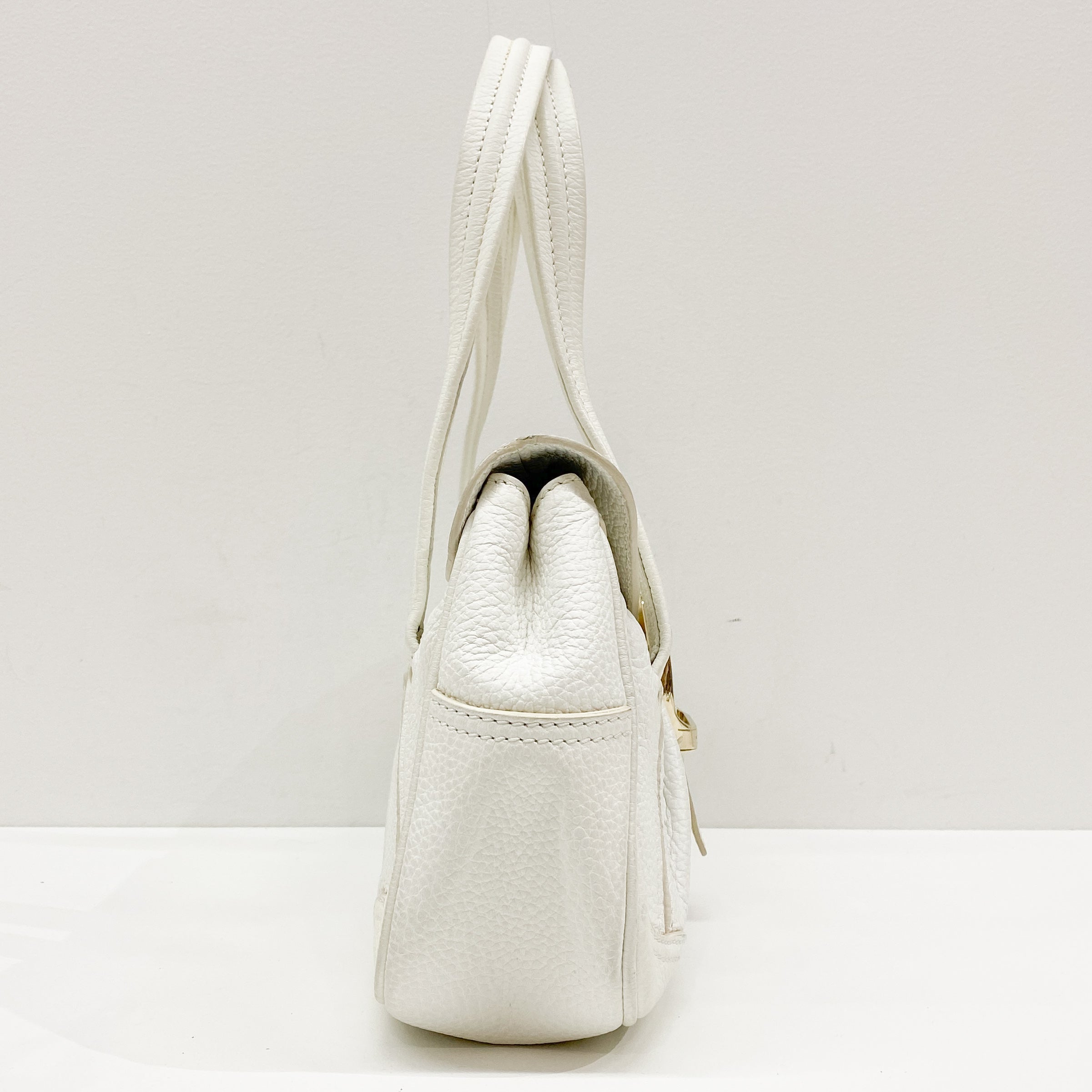 White Leather Shoulder Bag