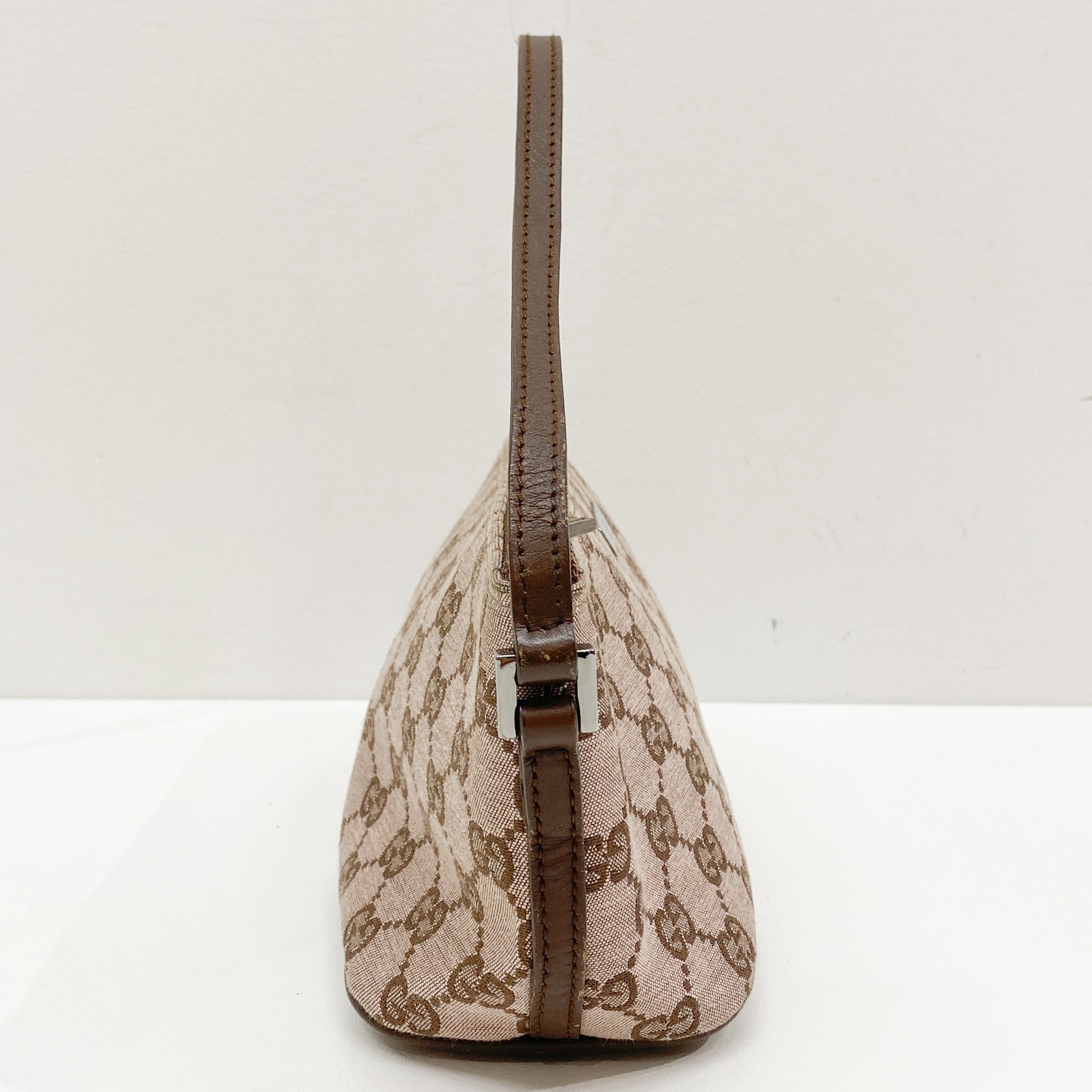 GG Canvas Brown Boat Shoulder Bag