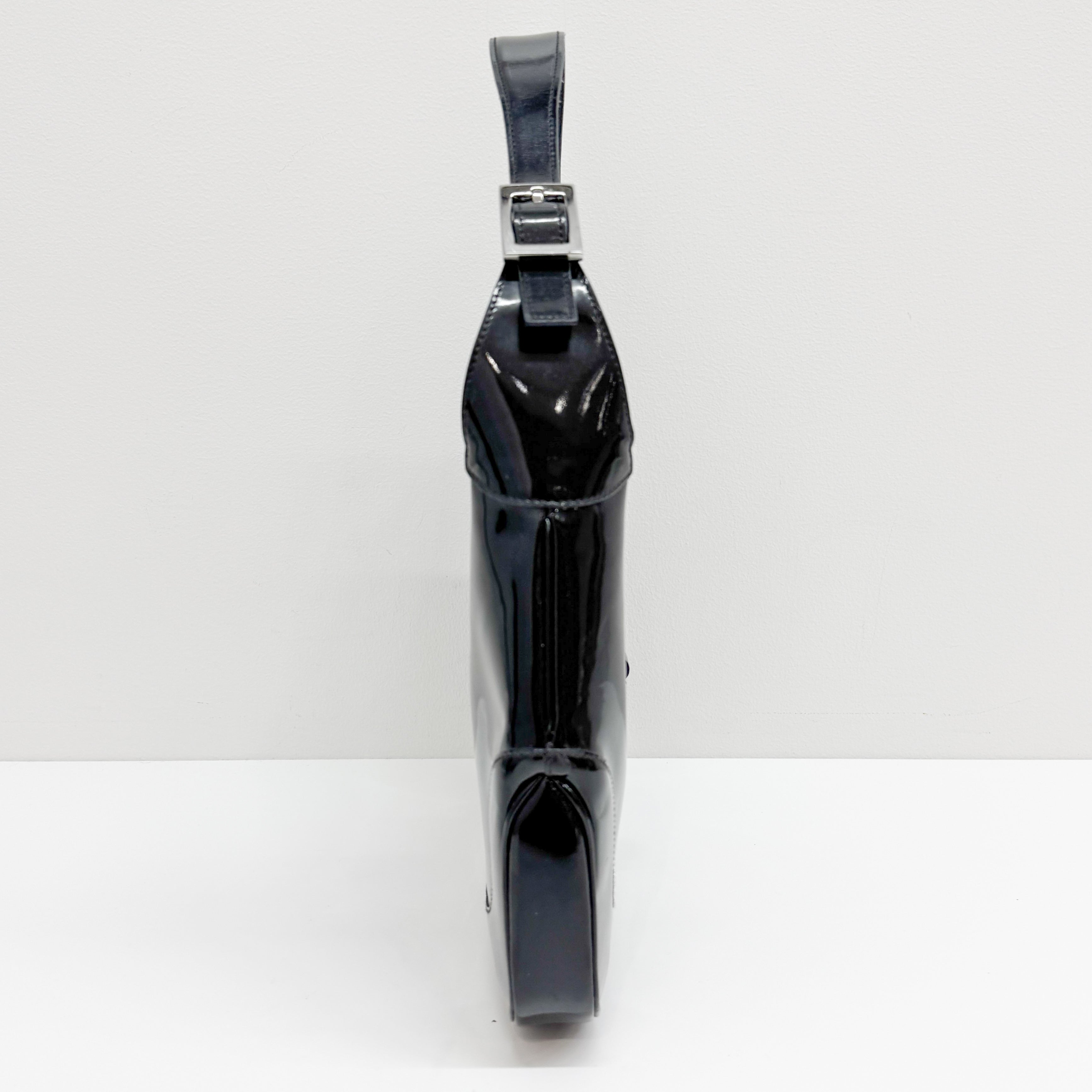 Jackie Black Patent Leather Shoulder Bag