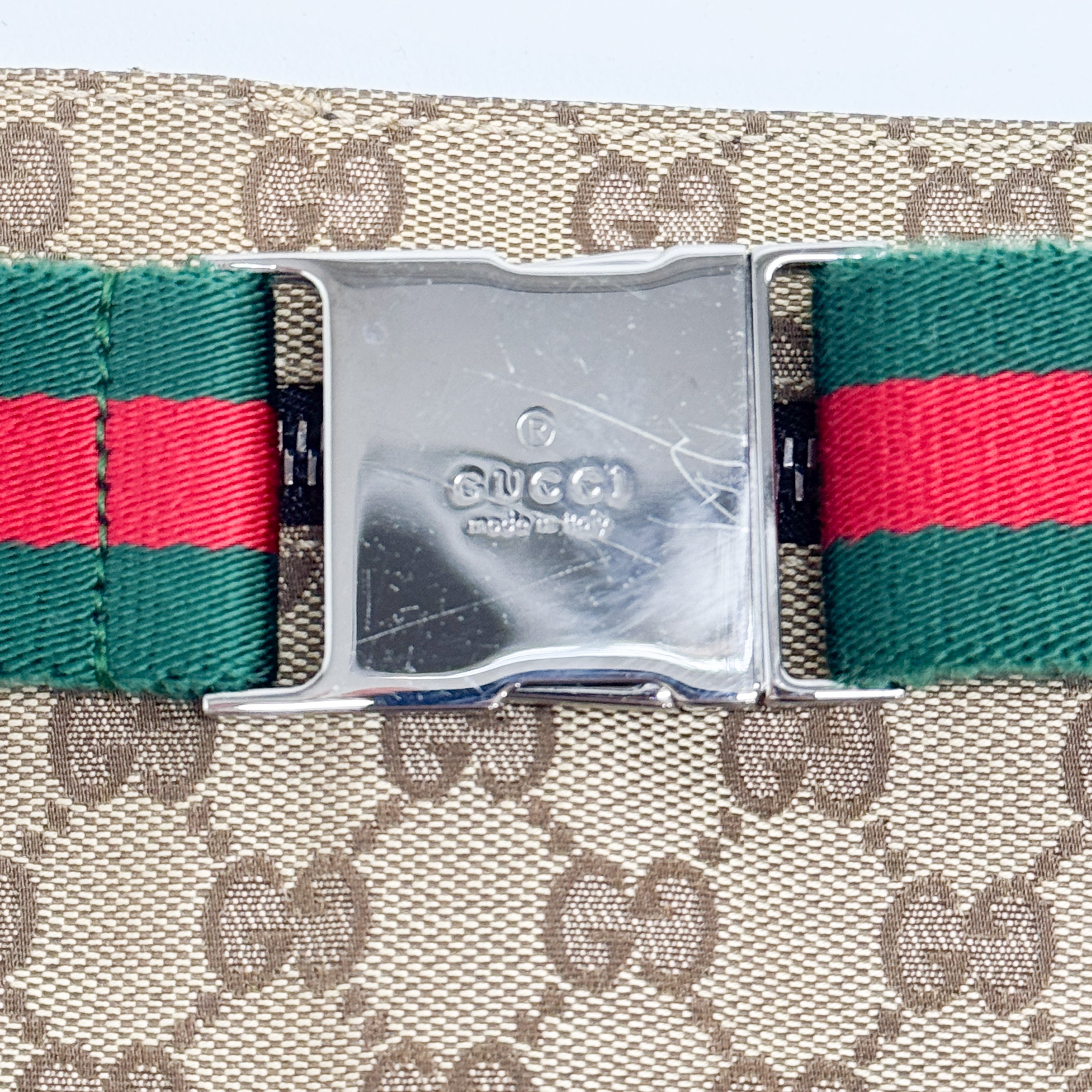 GG Brown Canvas Waist Bag