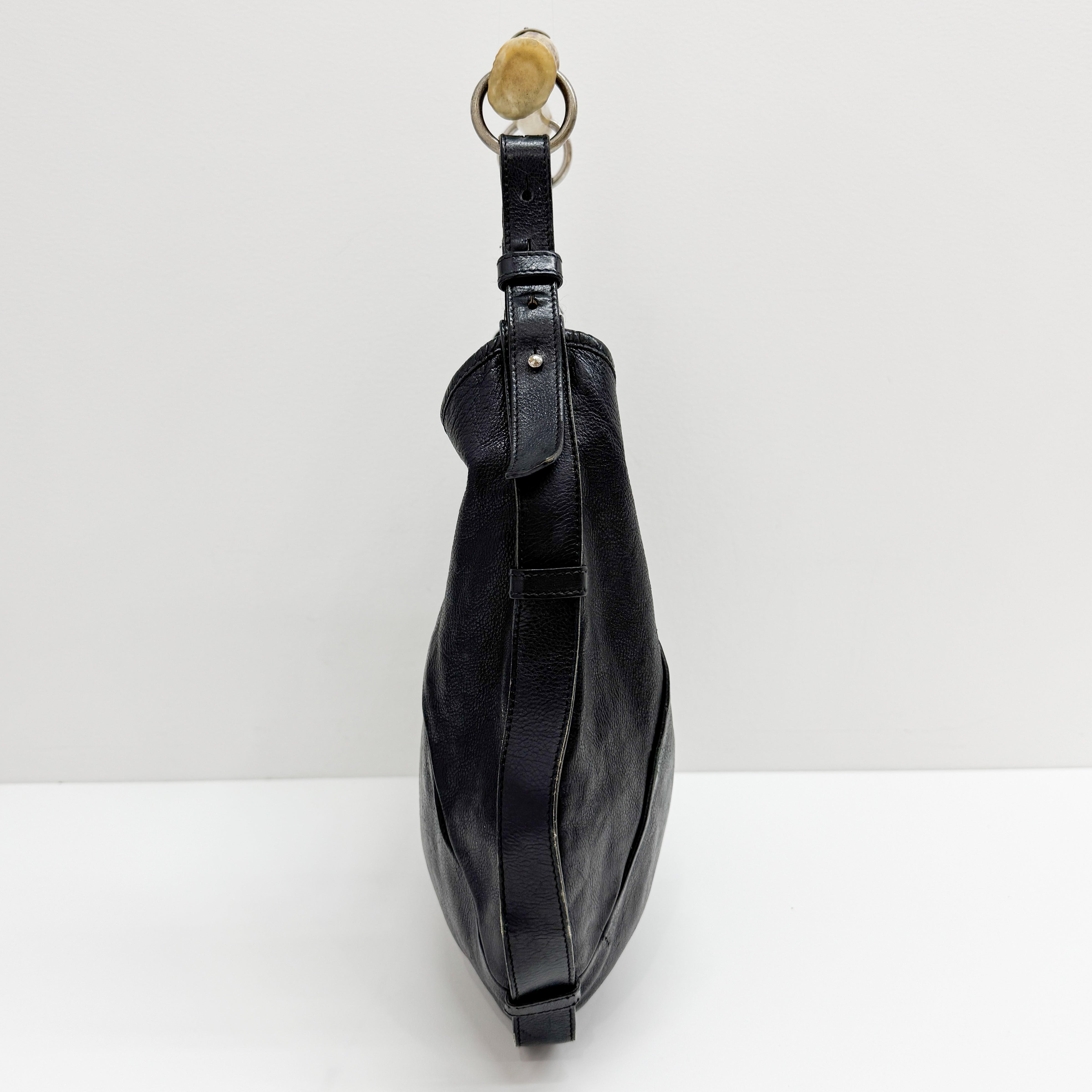 Mombasa Black Leather Shoulder Bag