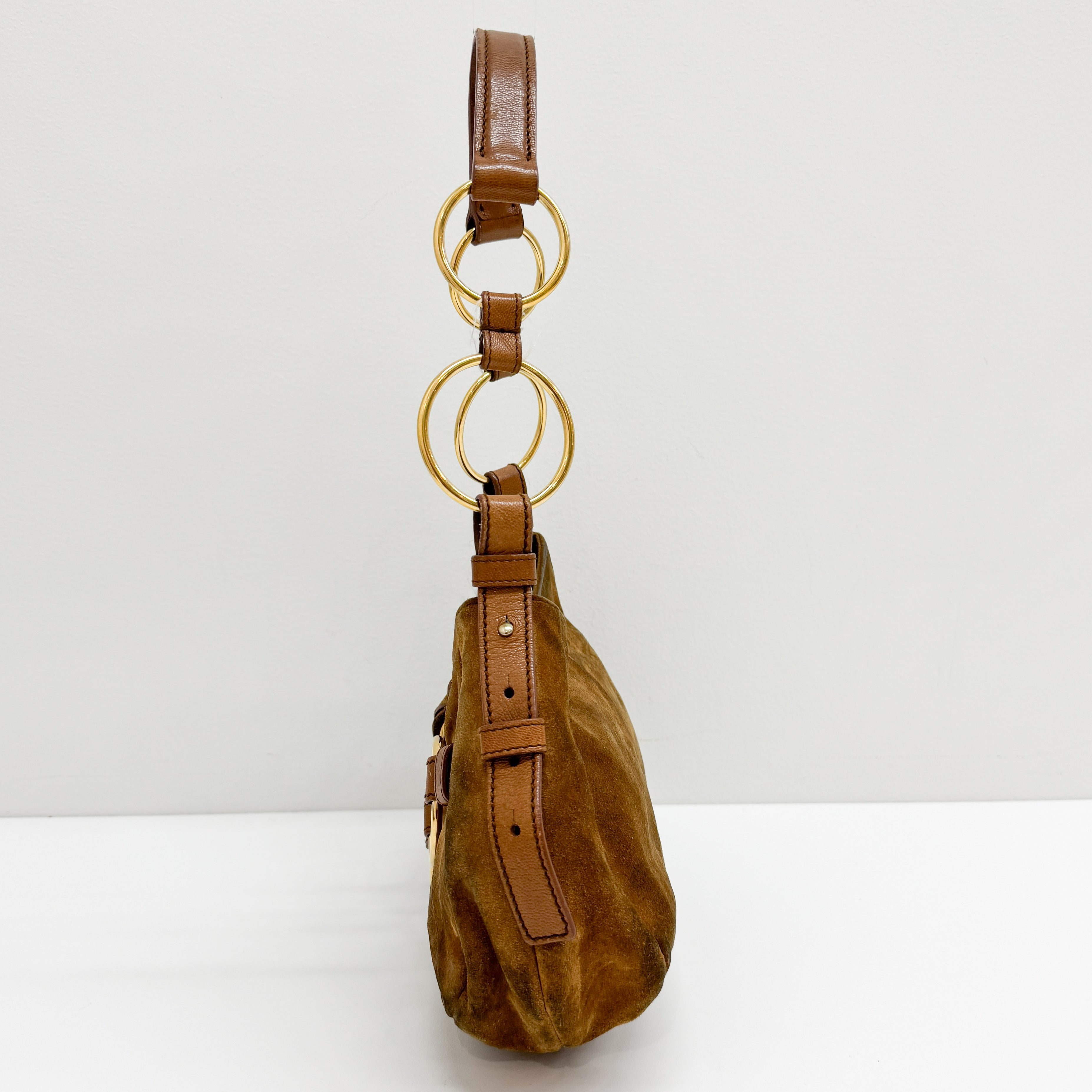 Vintage Brown Suede Shoulder Bag