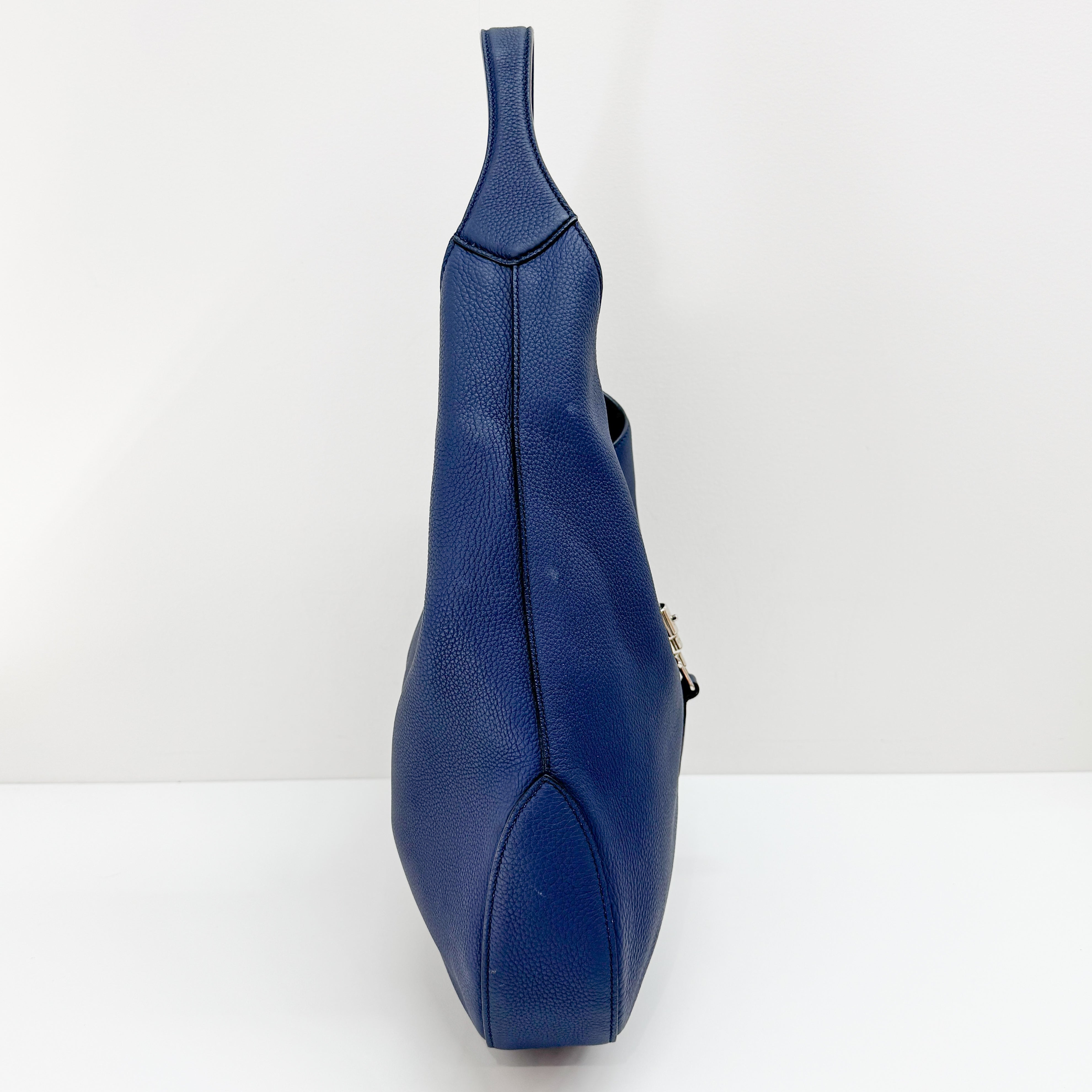 Jackie Blue Leather Shoulder Bag