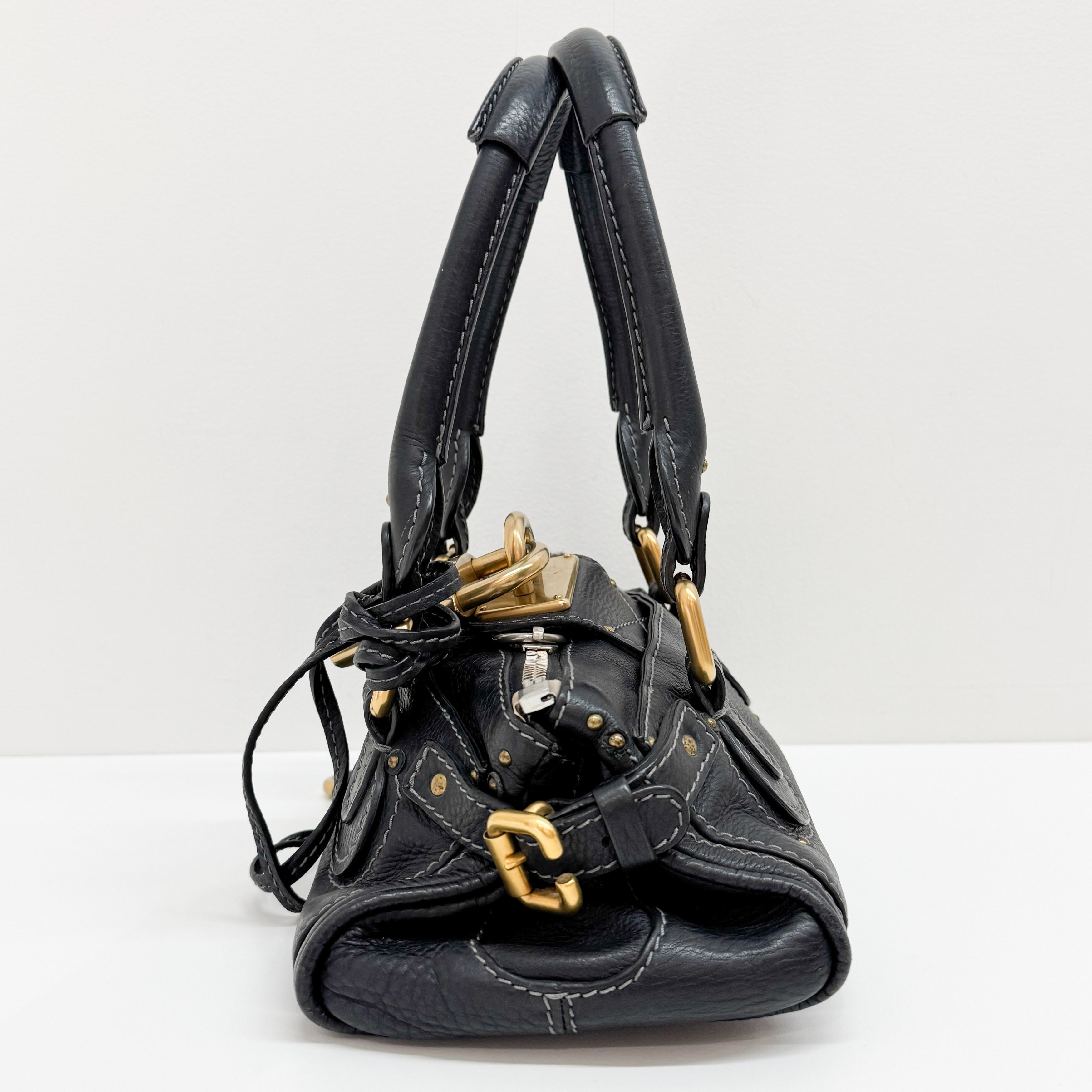 Mini Paddington Black Leather Shoulder Bag
