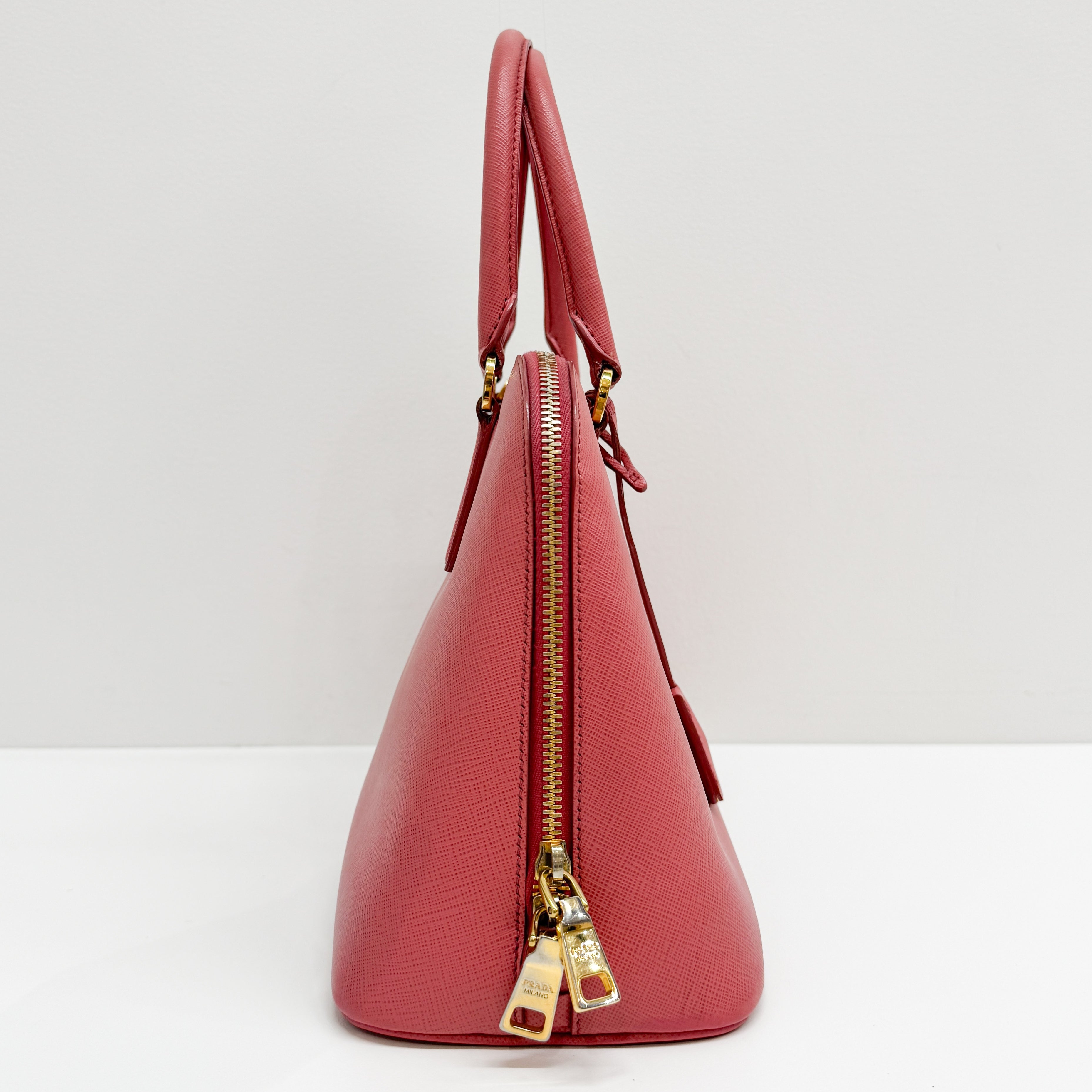 Saffiano Lux Pink Leather Two Way Bag