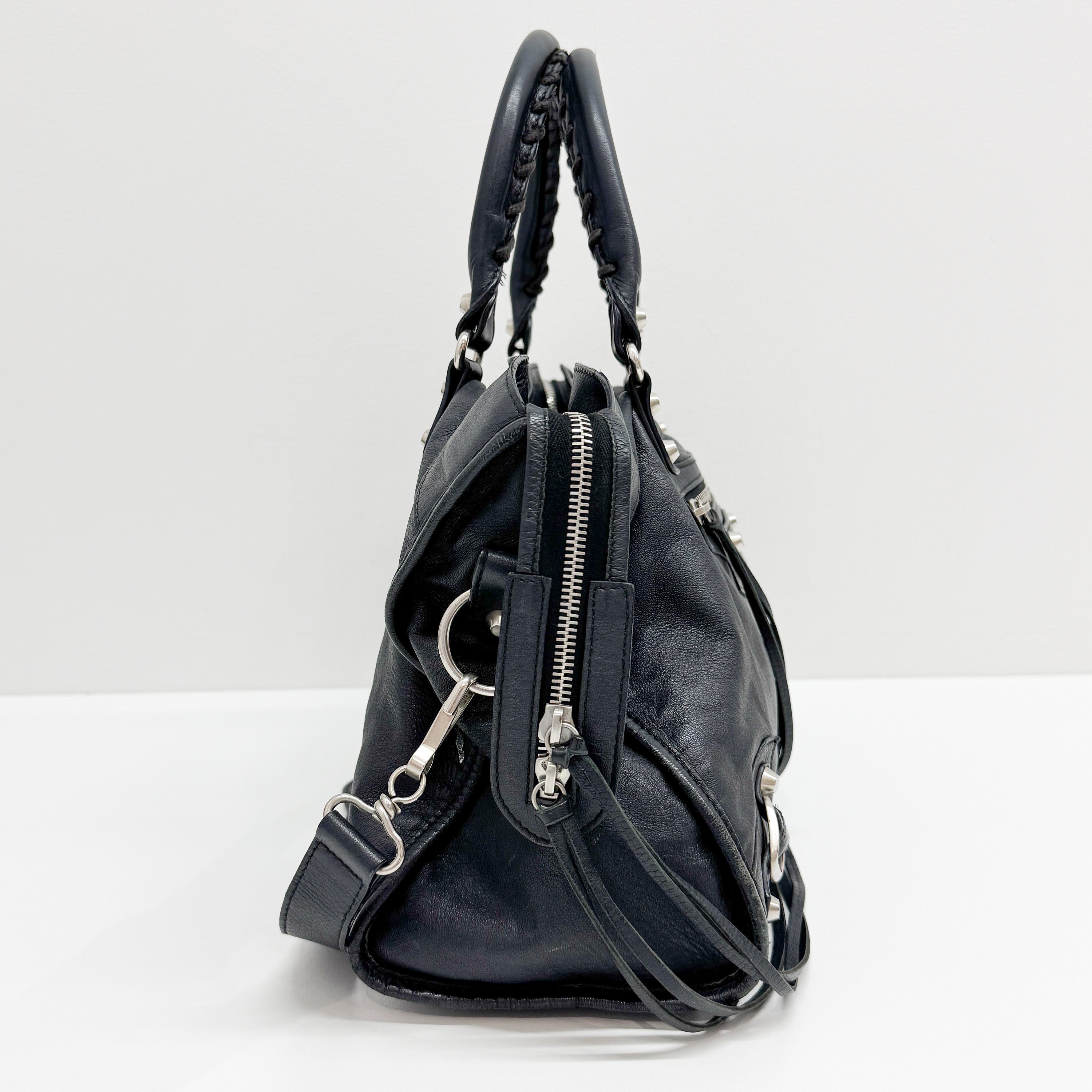 The City Black Leather Bag