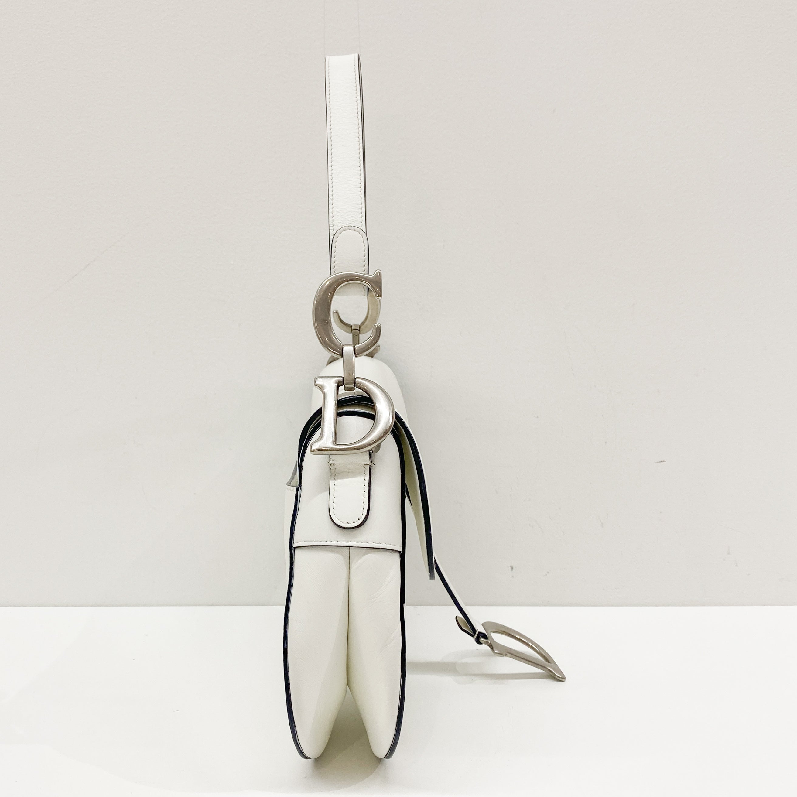 Saddle White Leather Bag