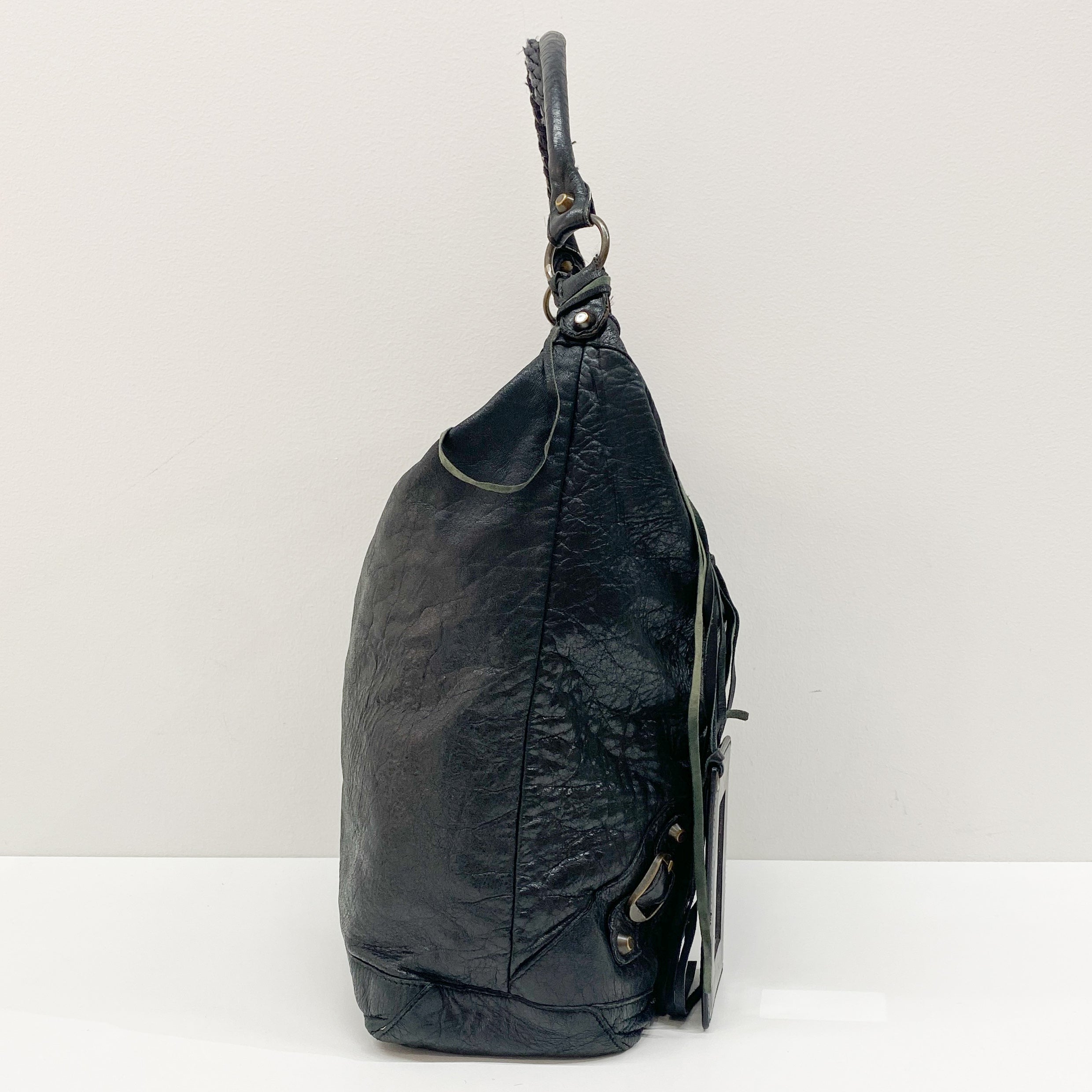 The Day Black Calfskin Leather Shoulder Bag