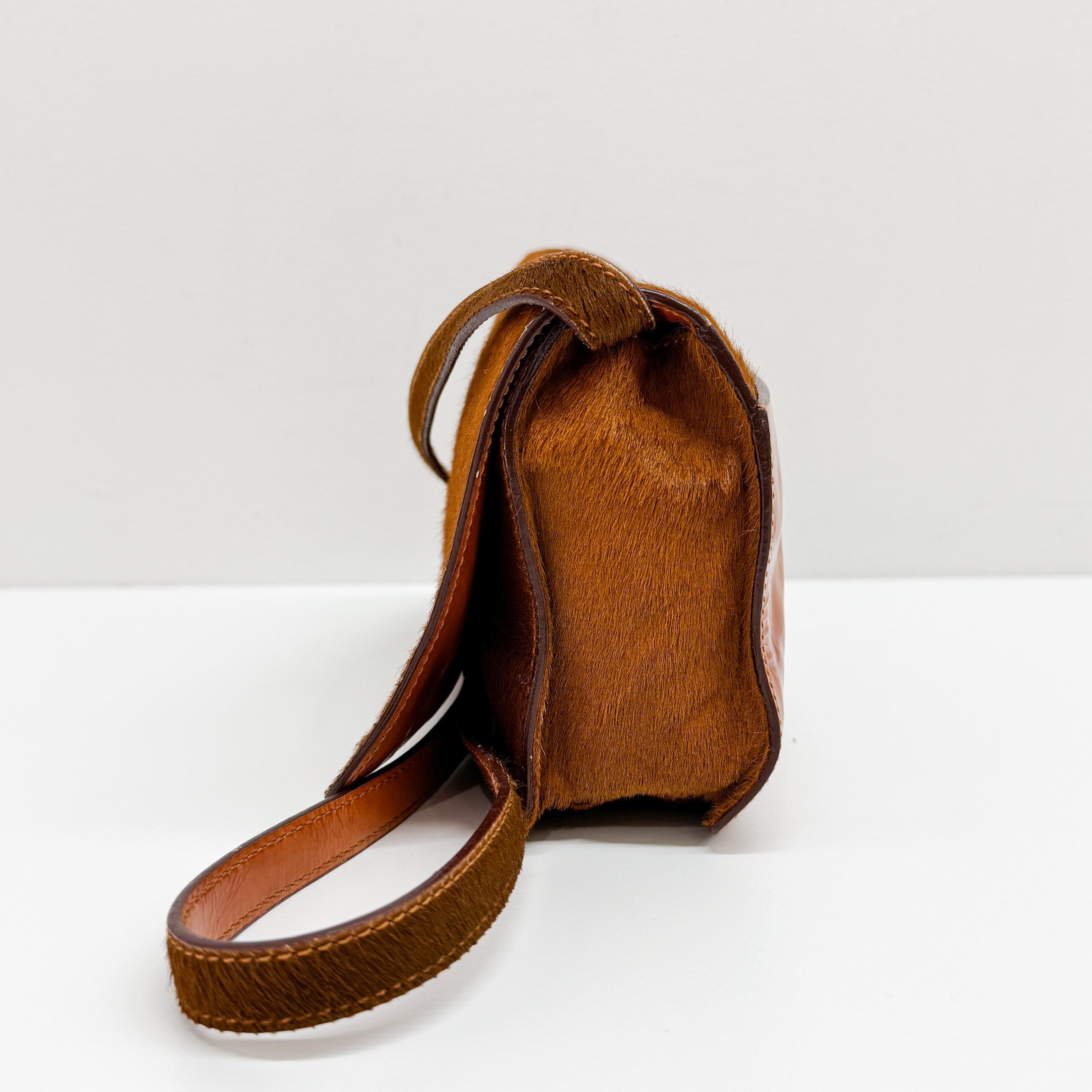 Brown Pony Hair Crossbody Bag