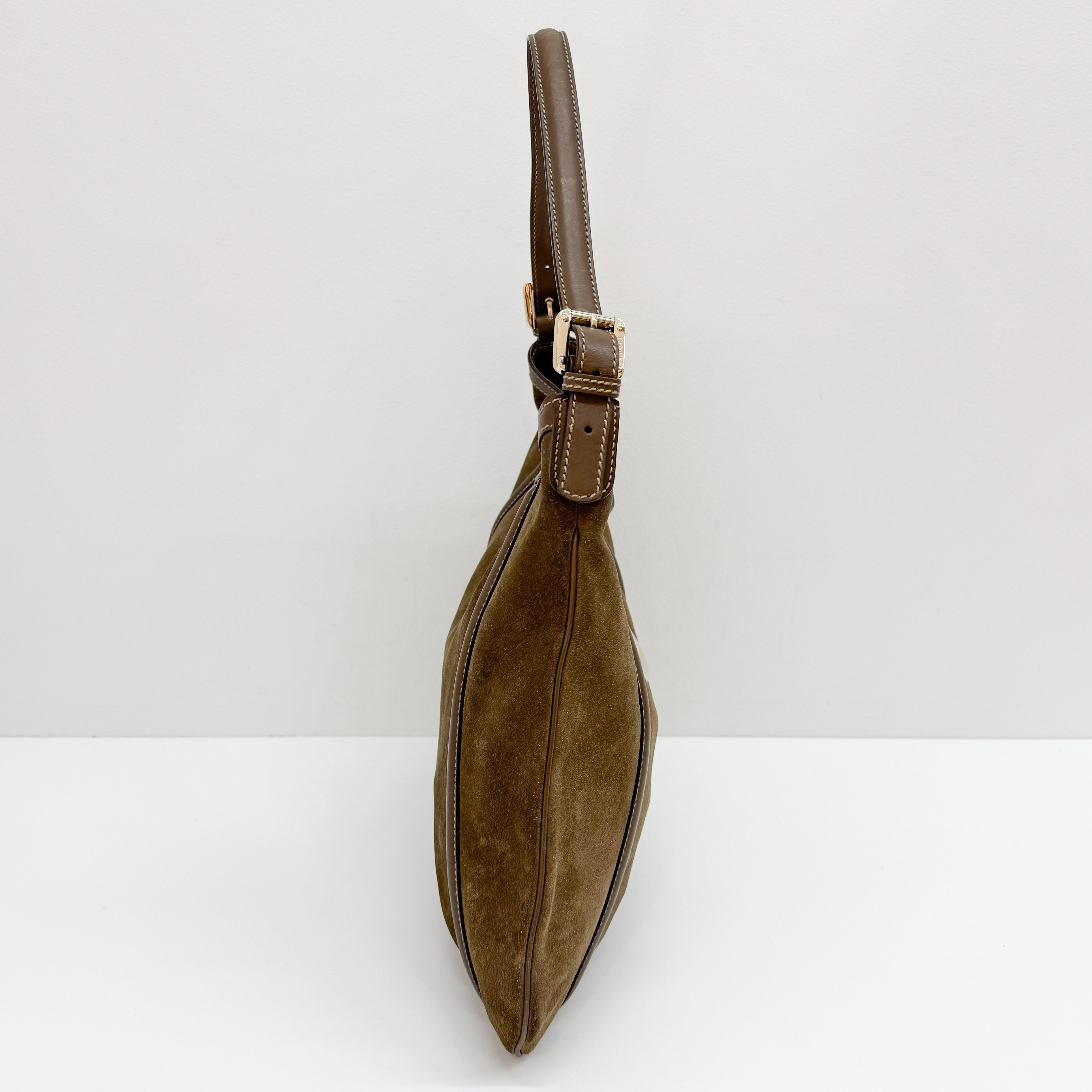 Brown Suede Shoulder Bag