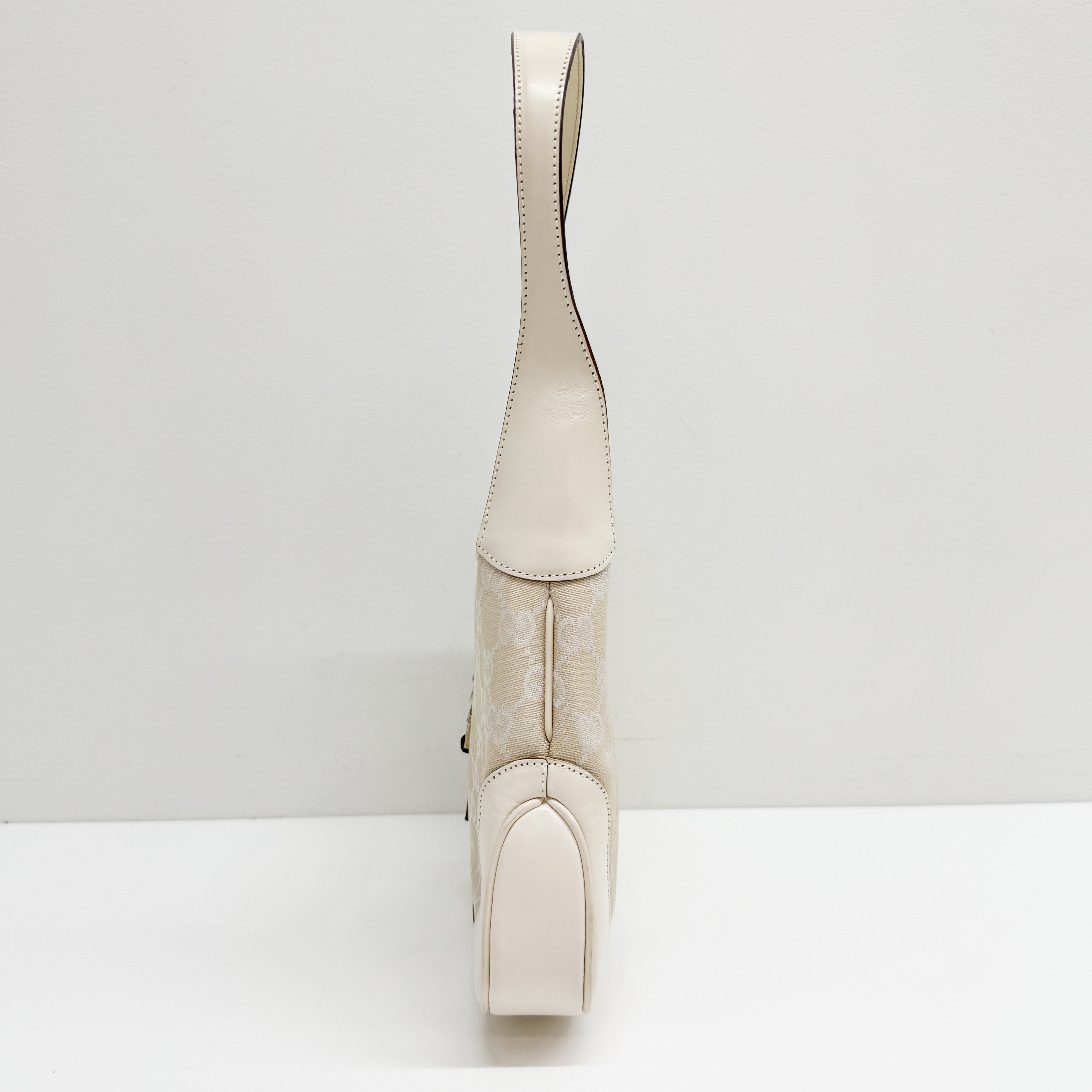 Jackie White GG Canvas Shoulder Bag