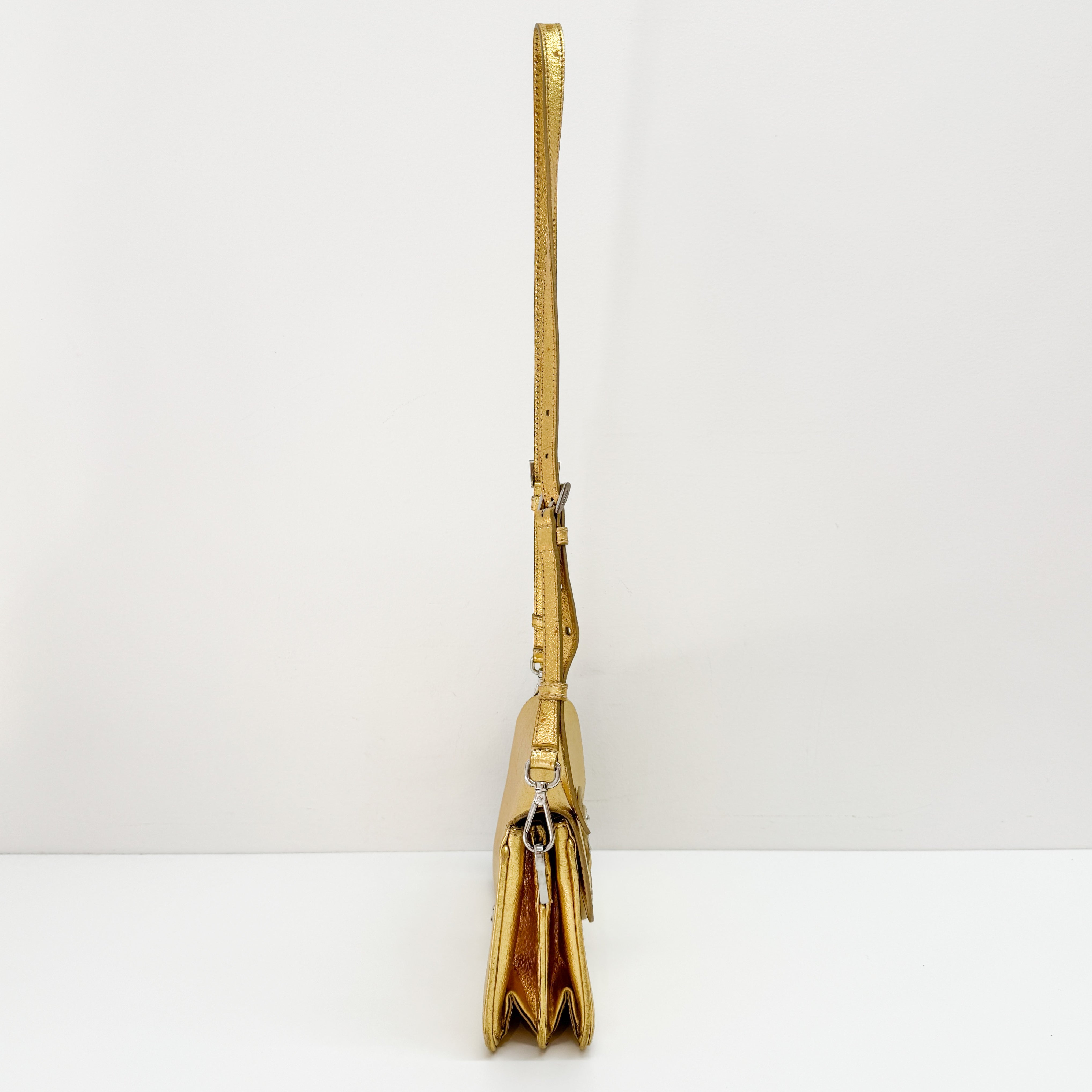 Gold Leather Shoulder Bag