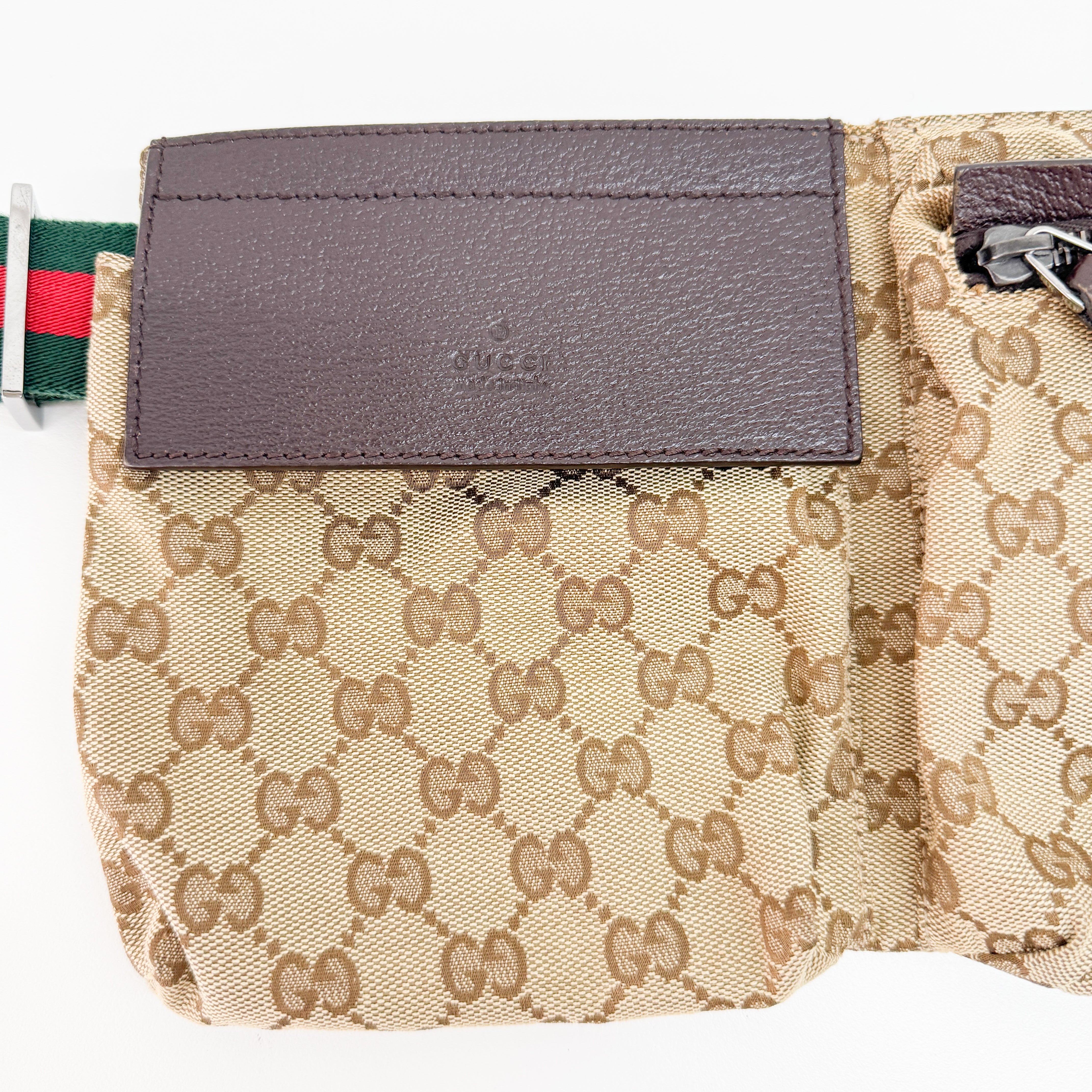 GG Canvas Brown Crossbody Bag with Pockets