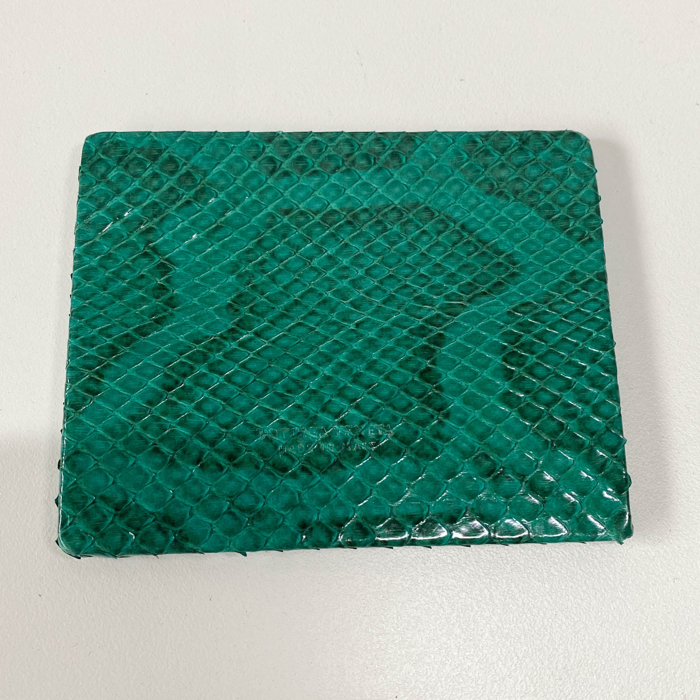 Green Embossed Snake Leather Crossbody Bag