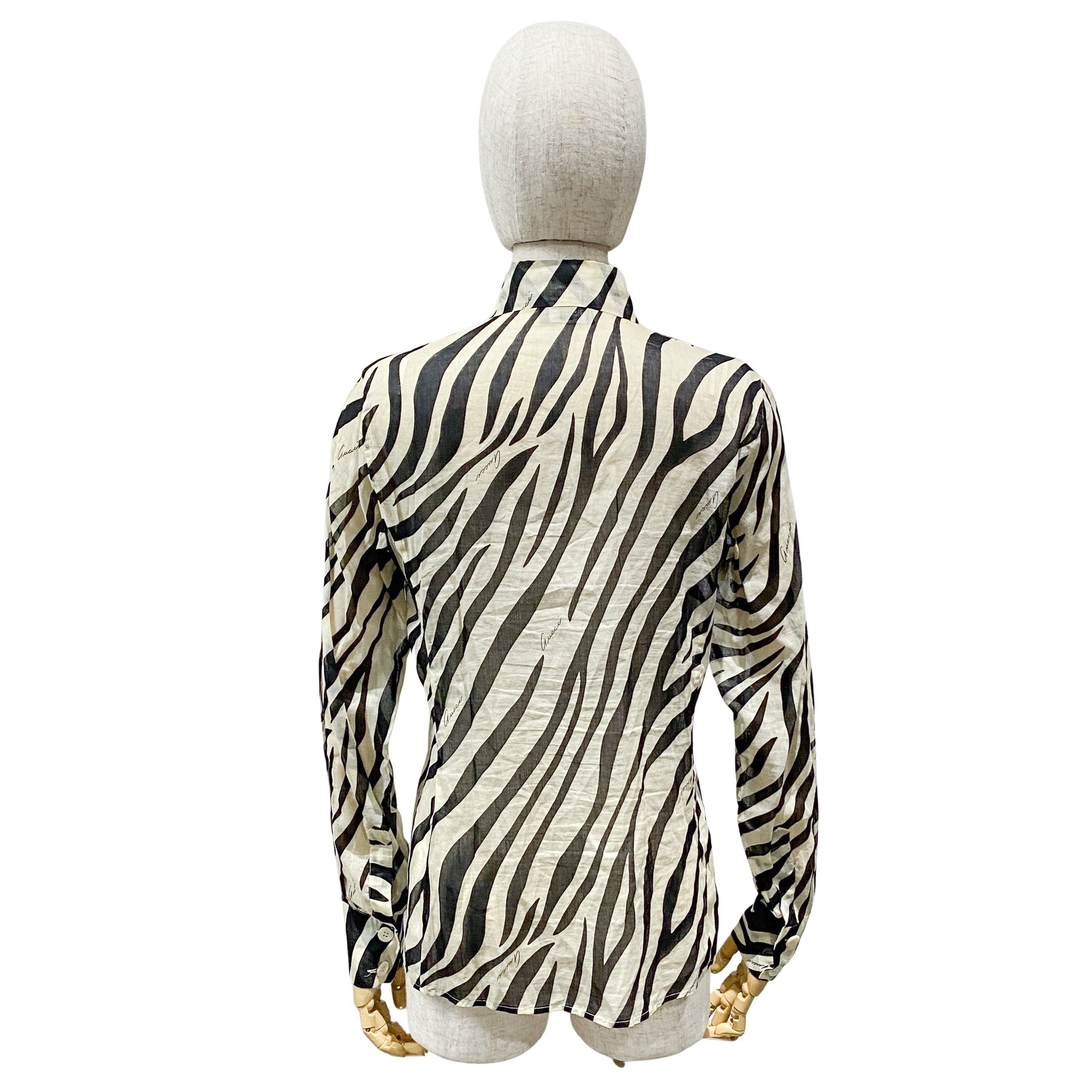 Size 40 Zebra Print Cotton T shirt