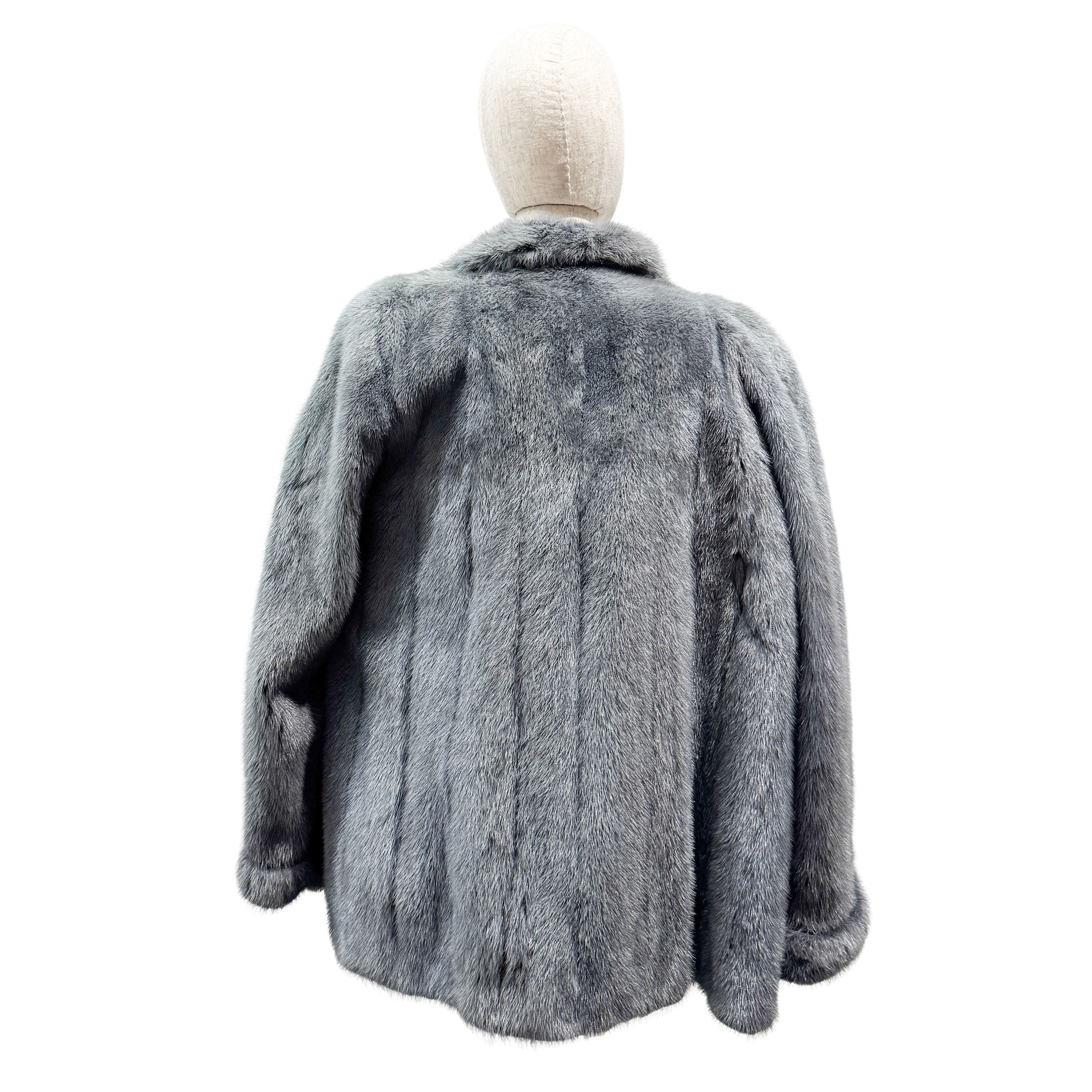 Size US 12 Grey Mink Fur Coat