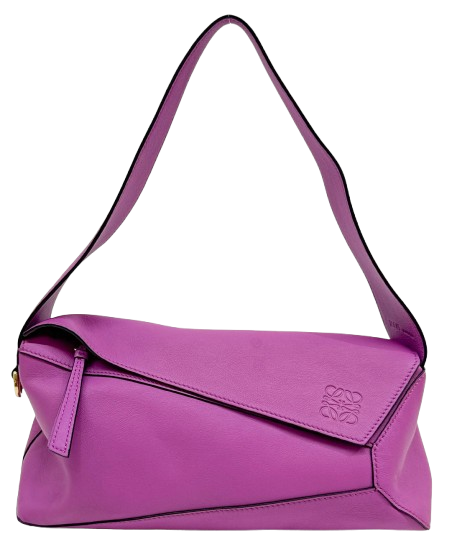 Puzzle Purple Leather Shoulder Bag