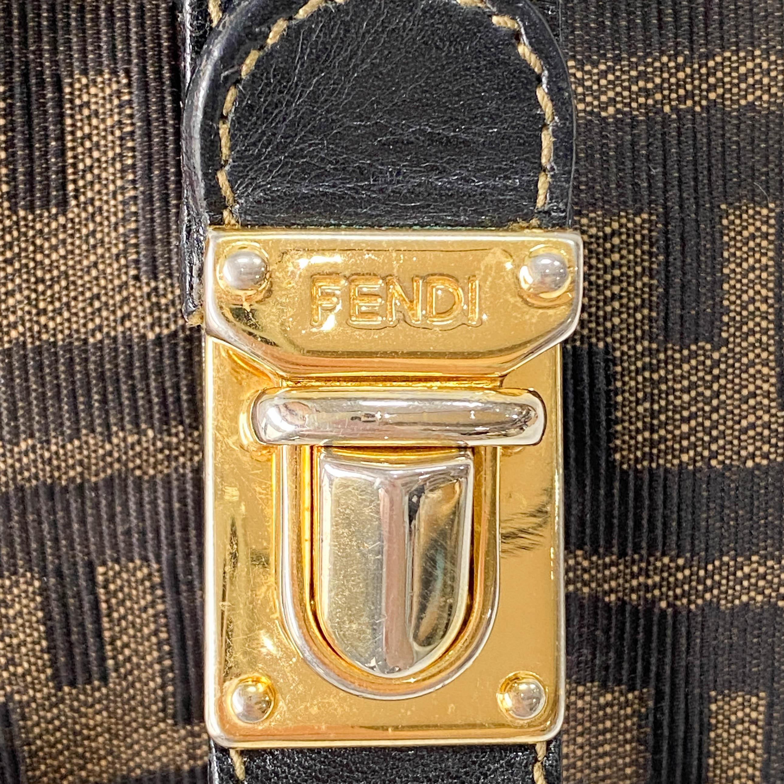 Zucca Brown Canvas Vanity Pouch