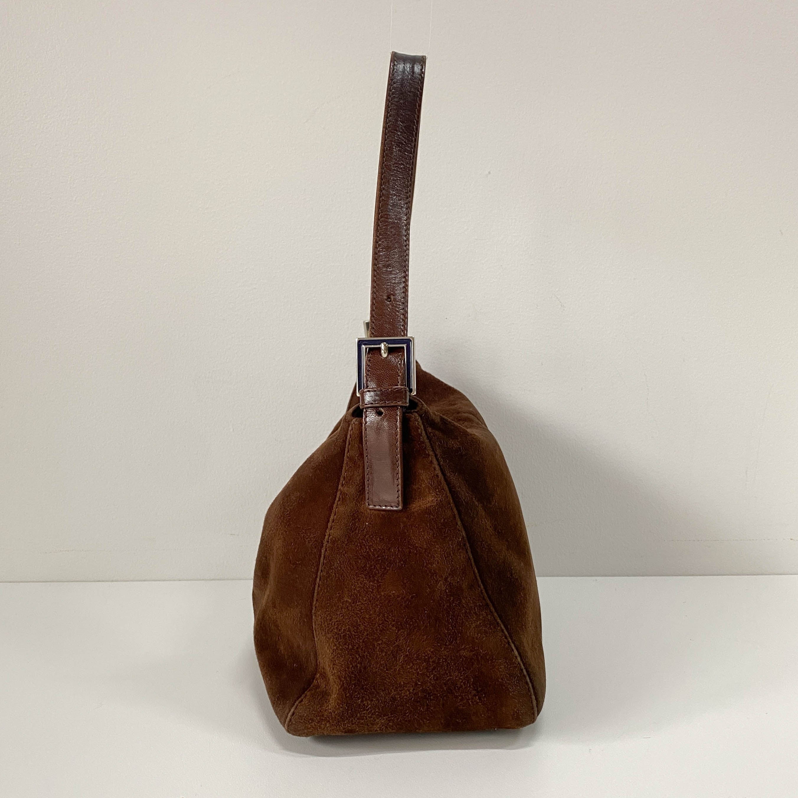 Vintage Brown Suede Shoulder Bag
