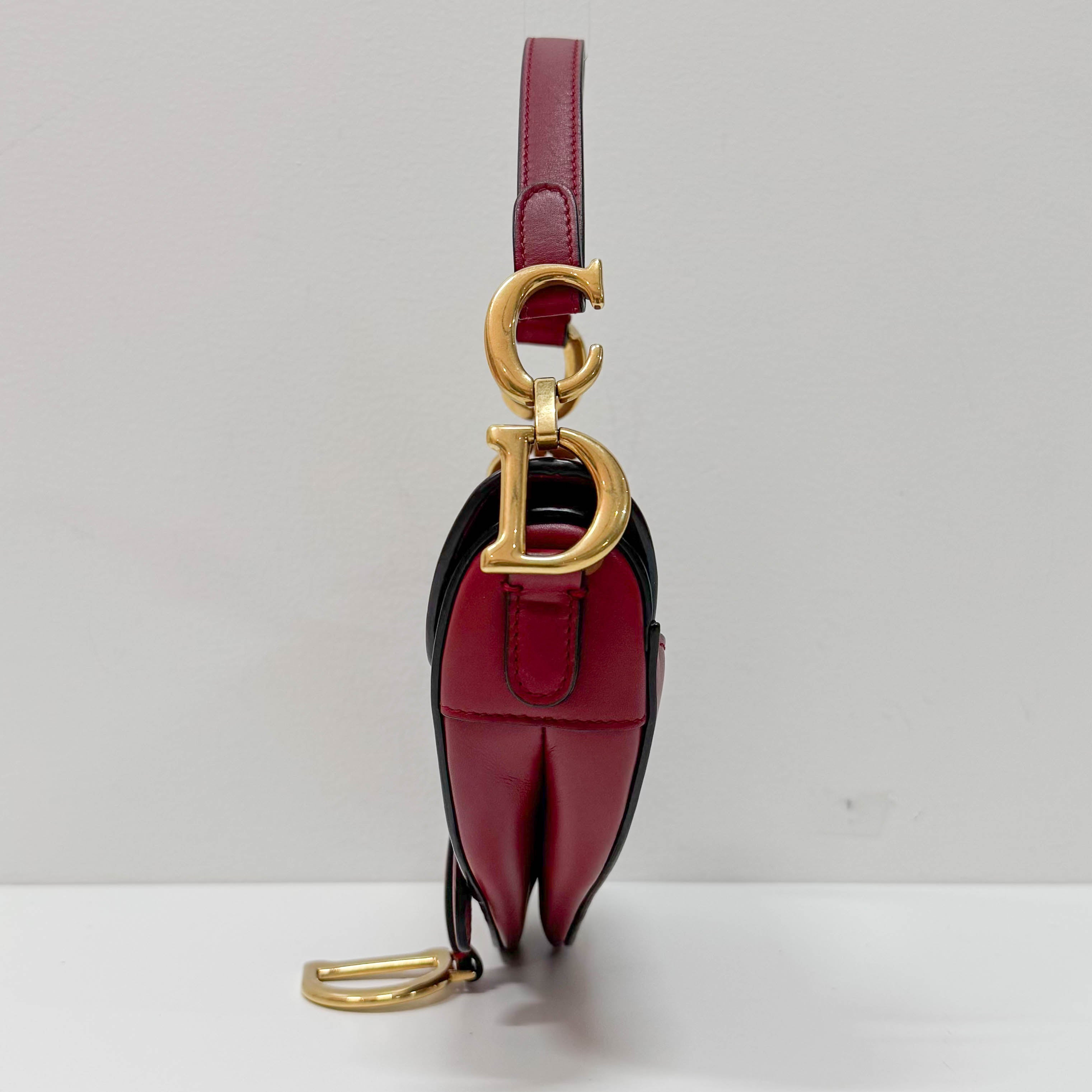 Saddle Red Leather Shoulder Bag