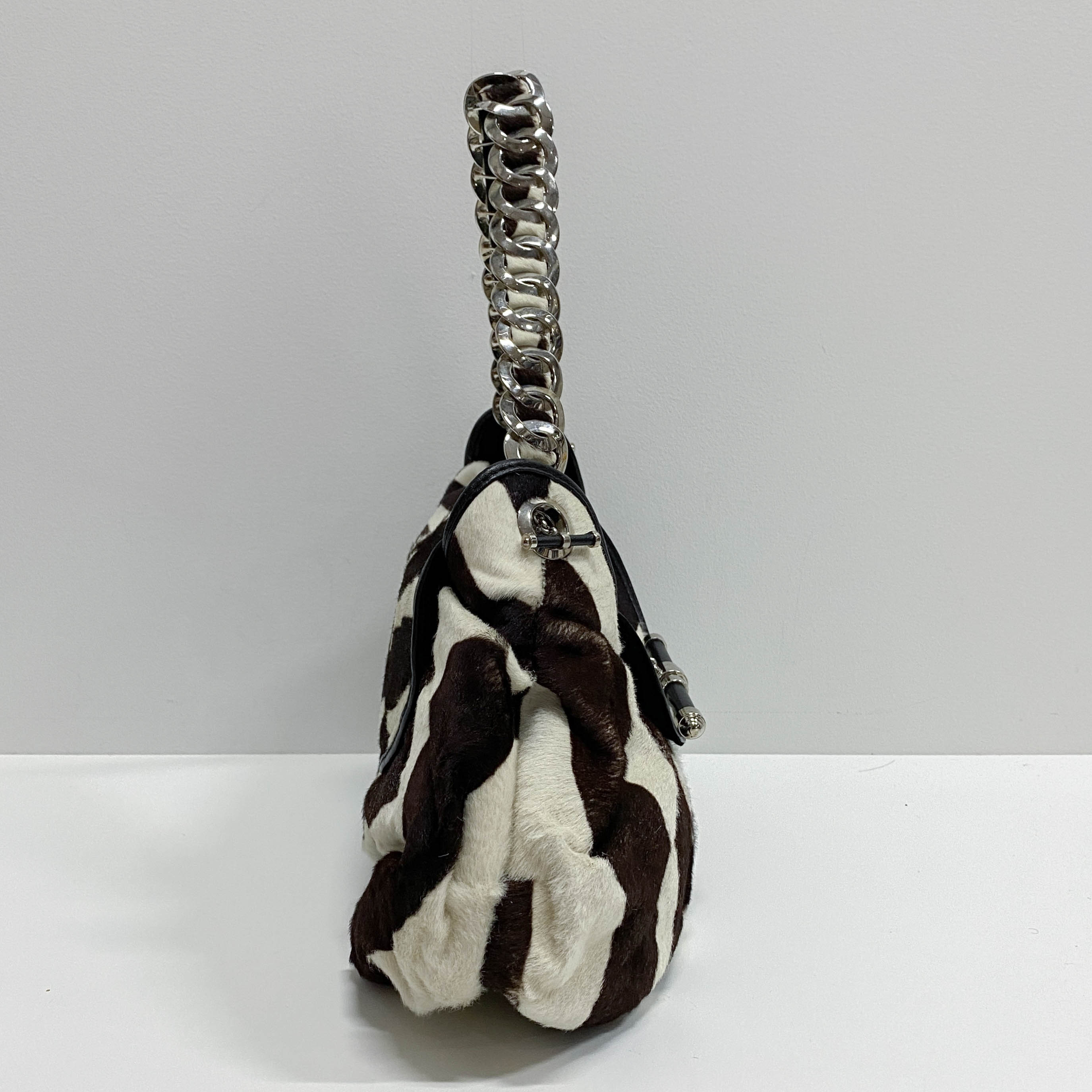 Jazzclub Zebra Print Pony Hair Shoulder Bag