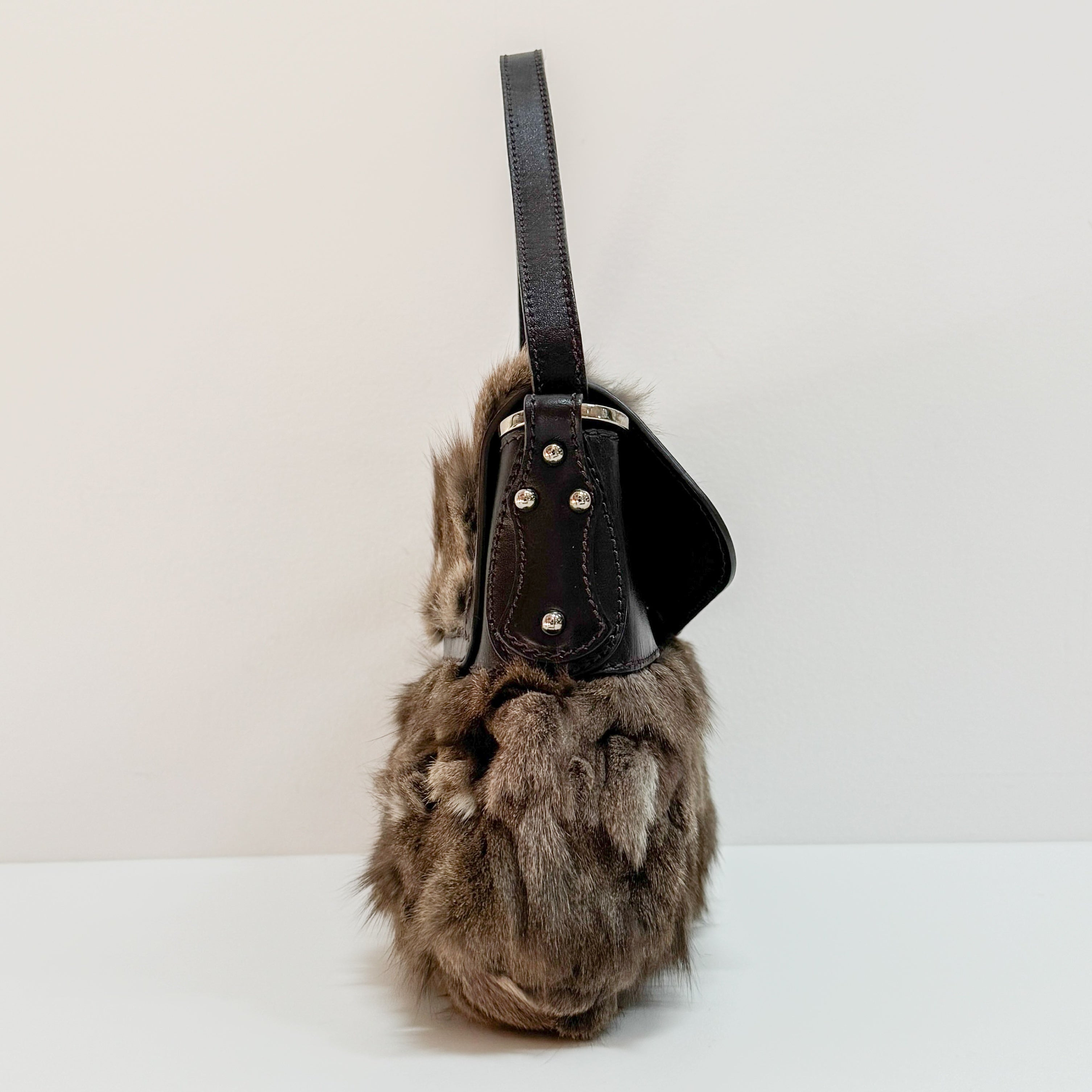 Chef Brown Pony Hair Shoulder Bag