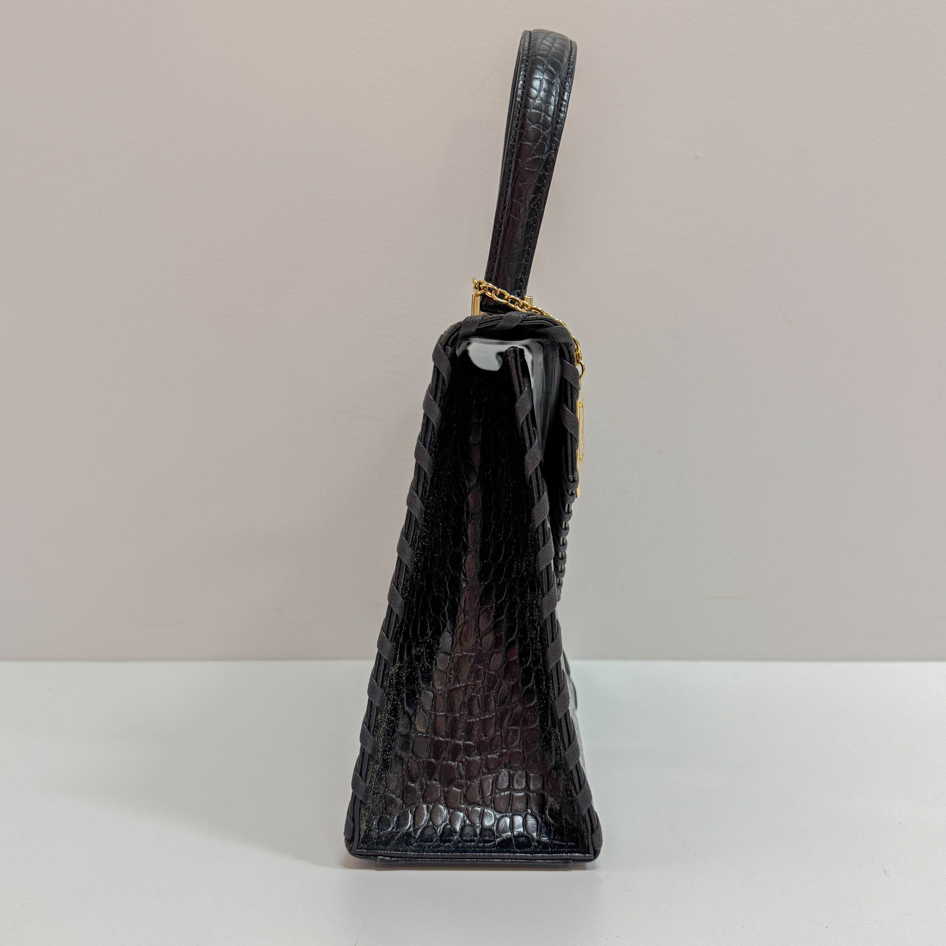 Cassandra Black Leather Handbag