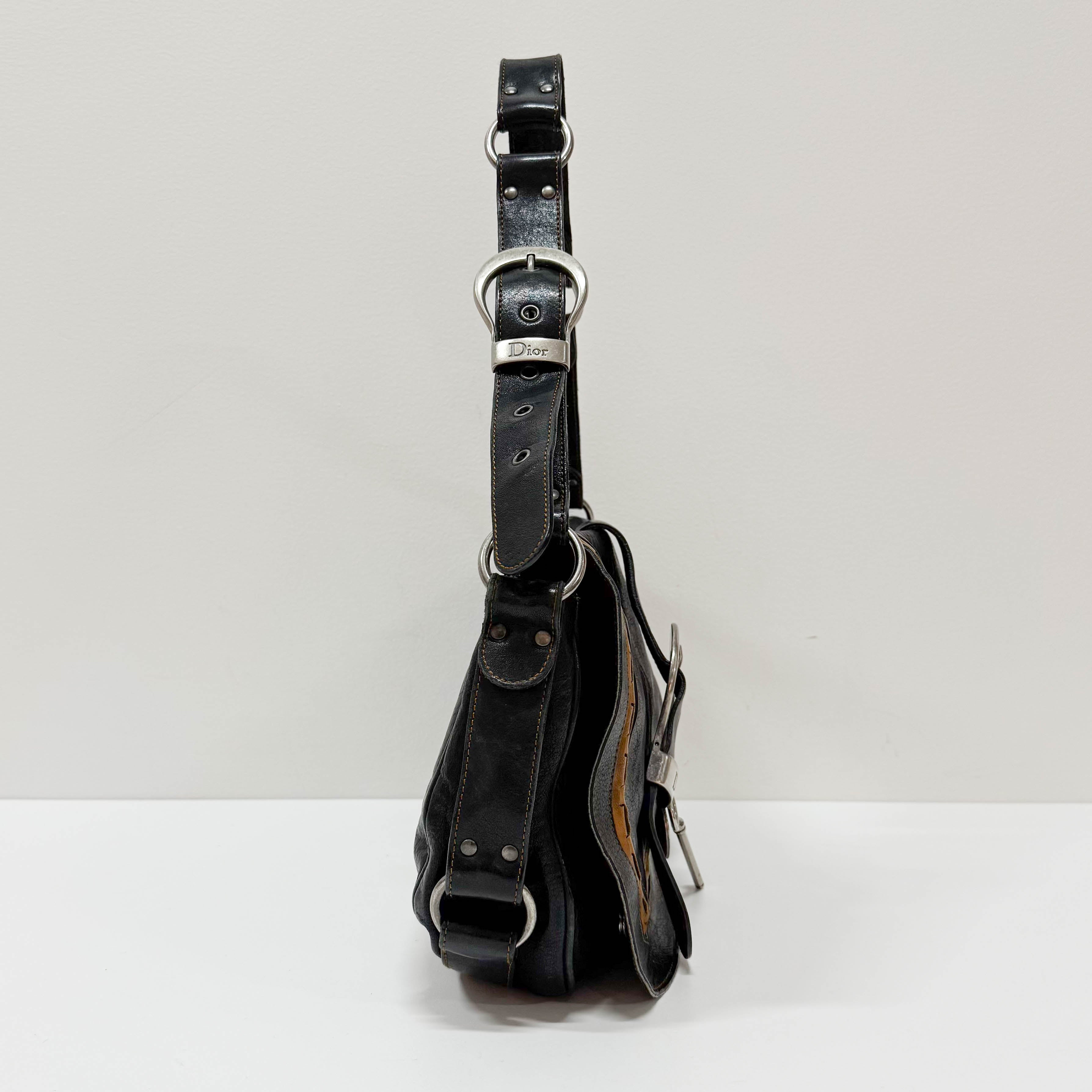 Gaucho Black Leather Shoulder Bag
