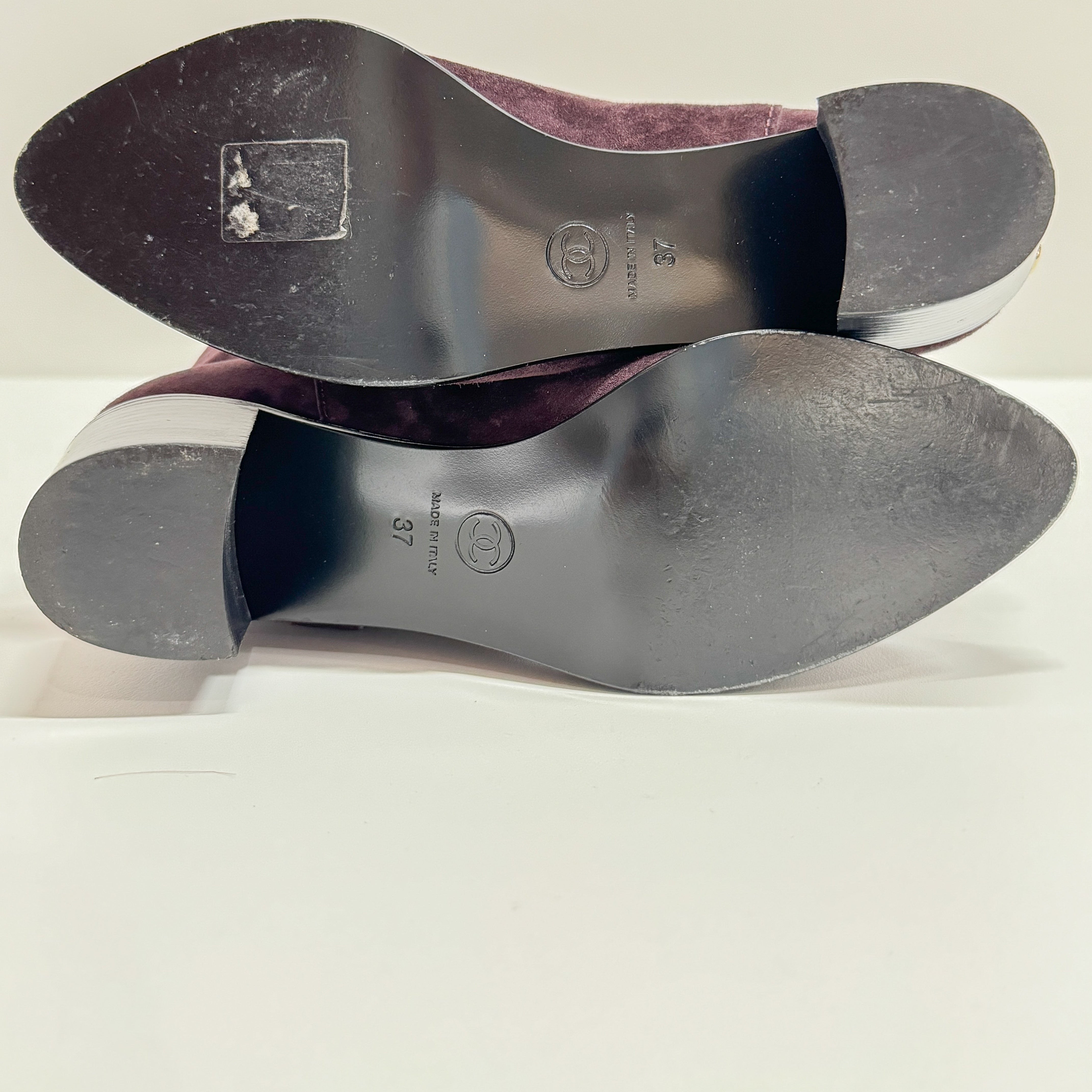 Size 37 Purple Suede Long Boots