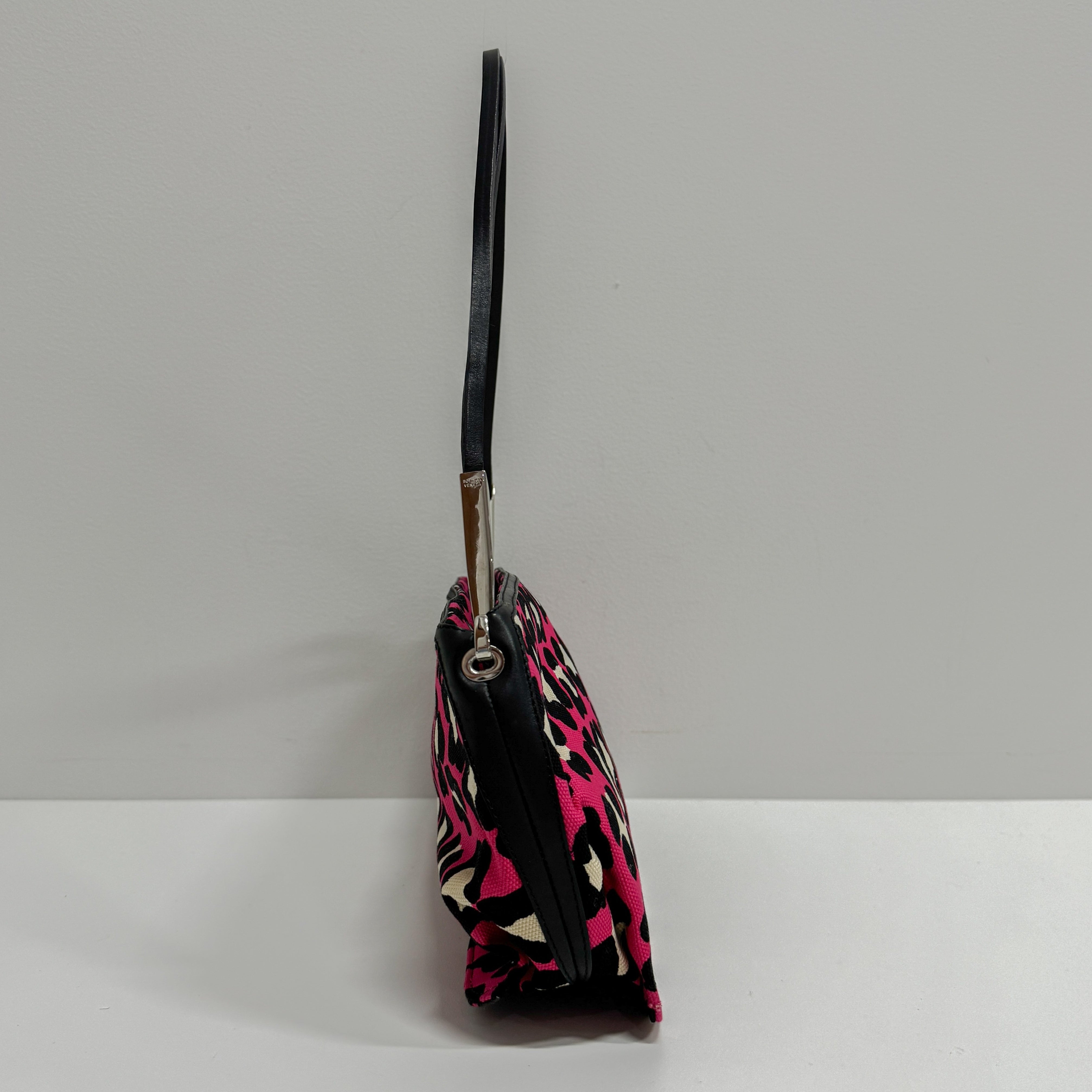 Pink Leopard Print Cotton Shoulder Bag
