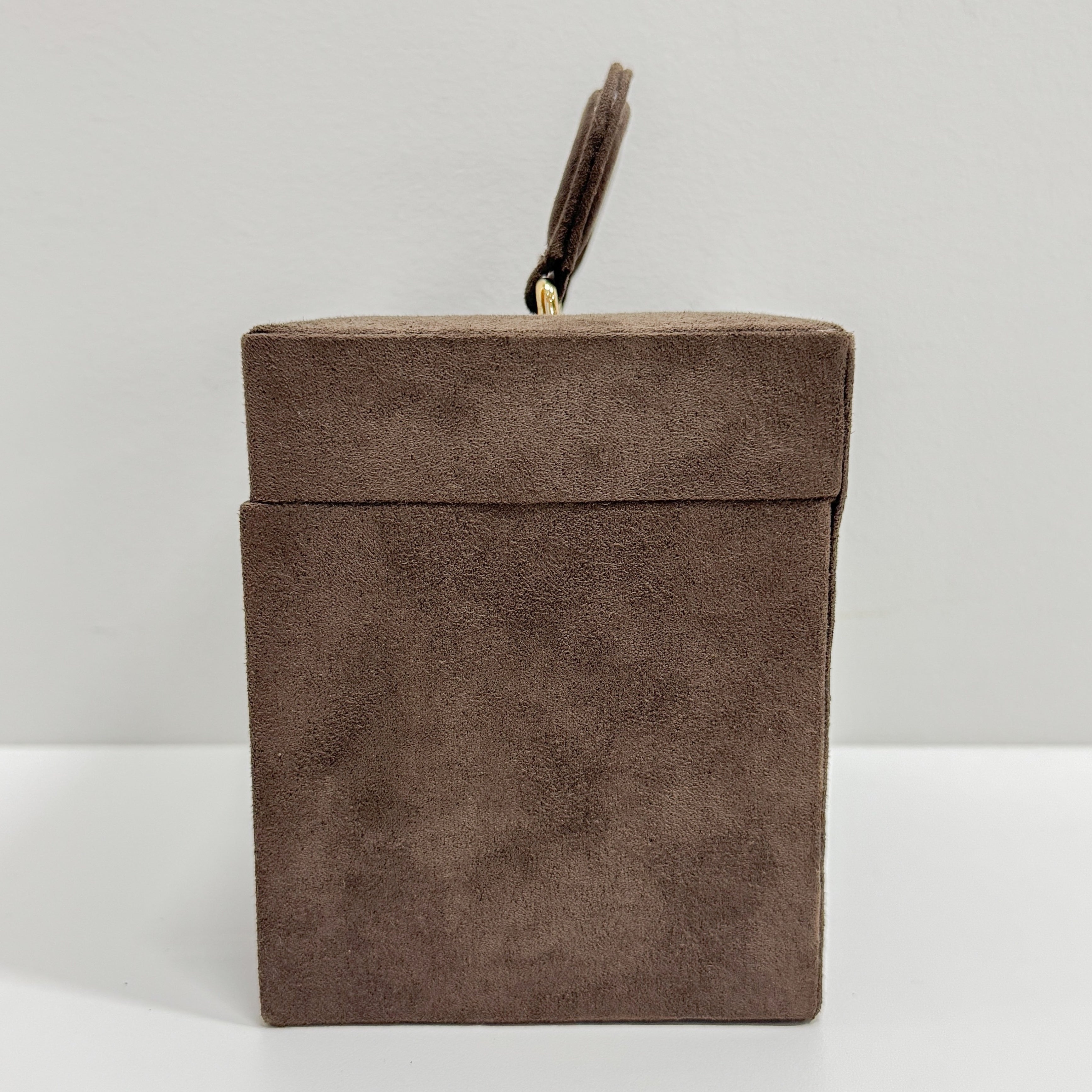 Brown Suede Makeup/Vanity Bag