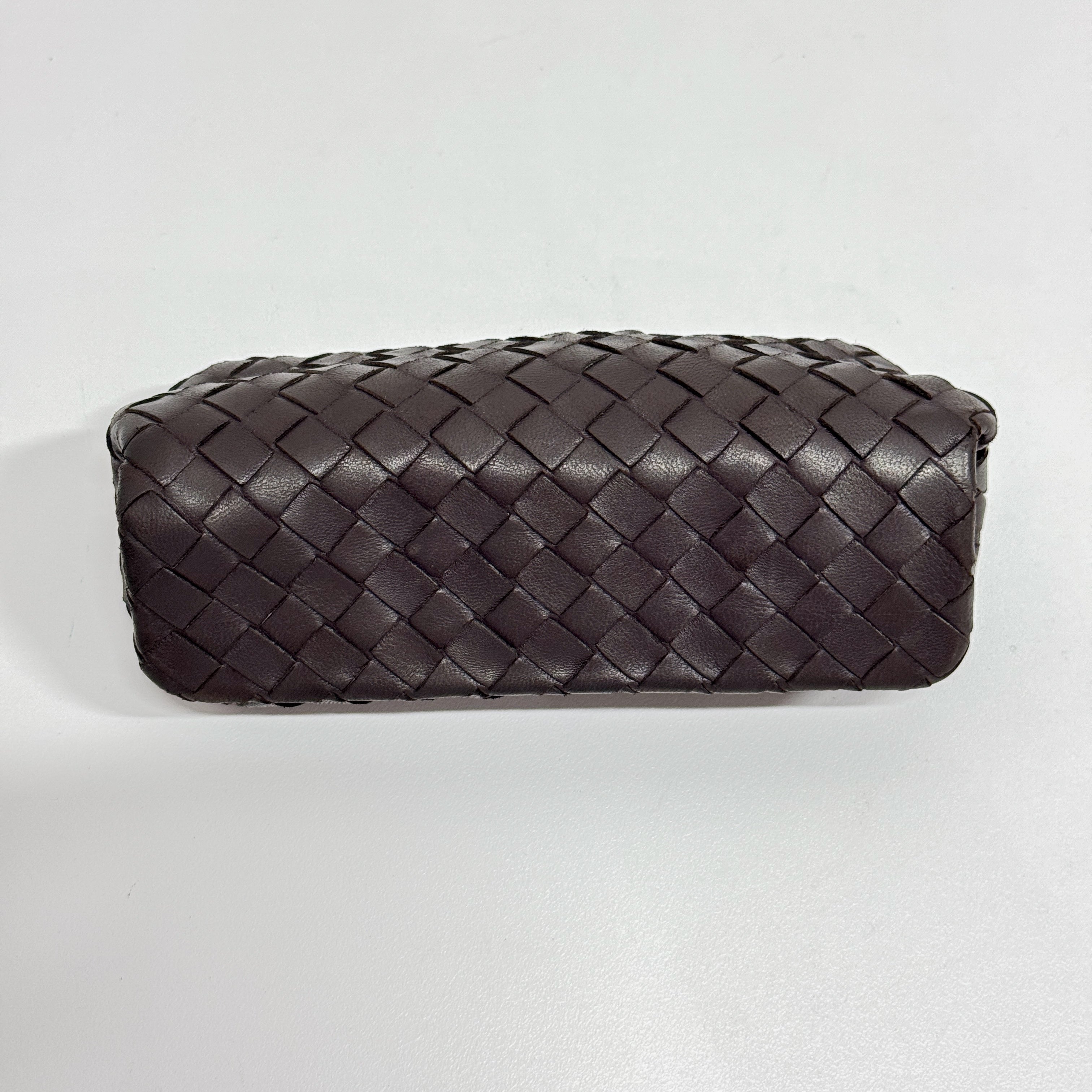 Intrecciato Brown Leather Pouch