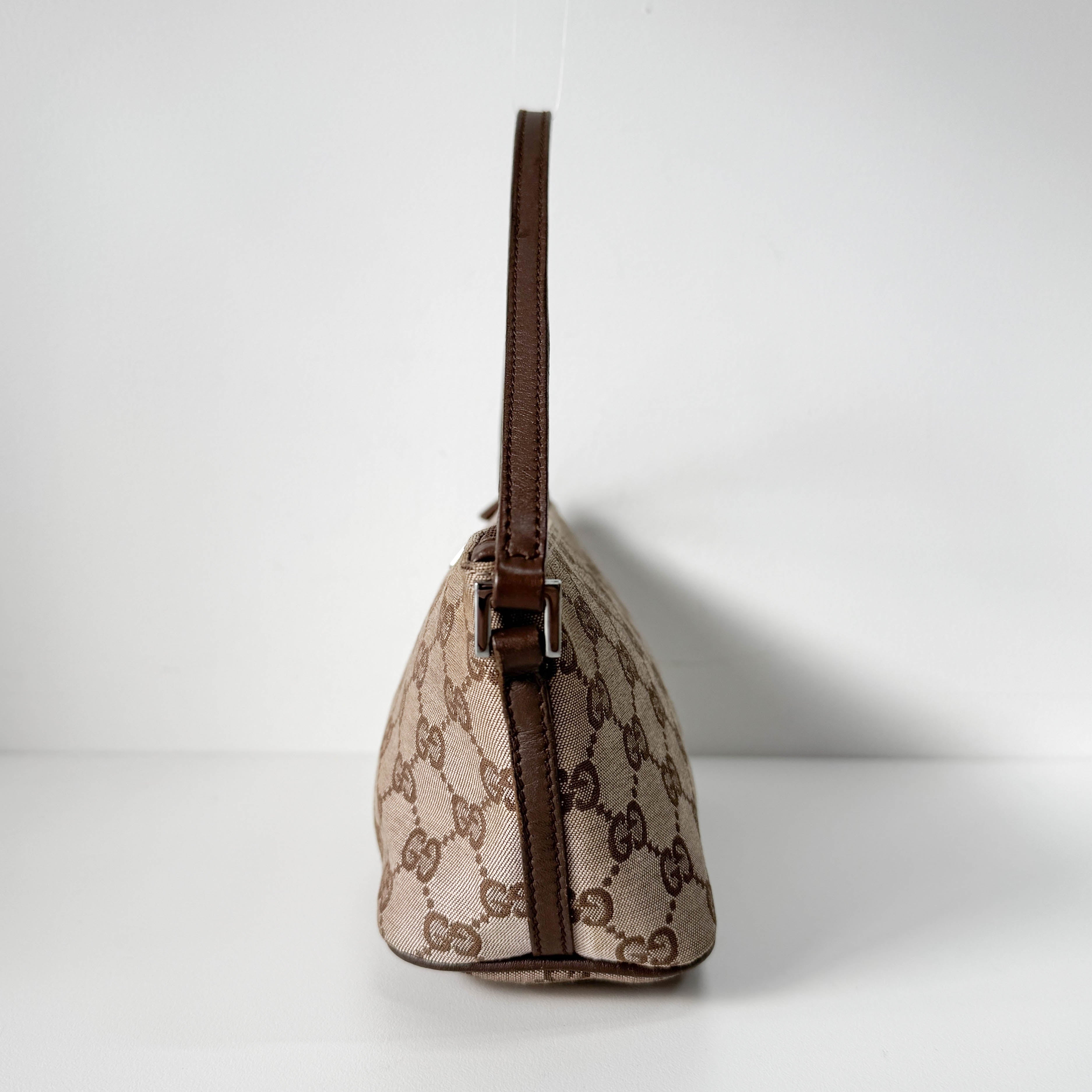 GG Canvas Brown Pouch Bag