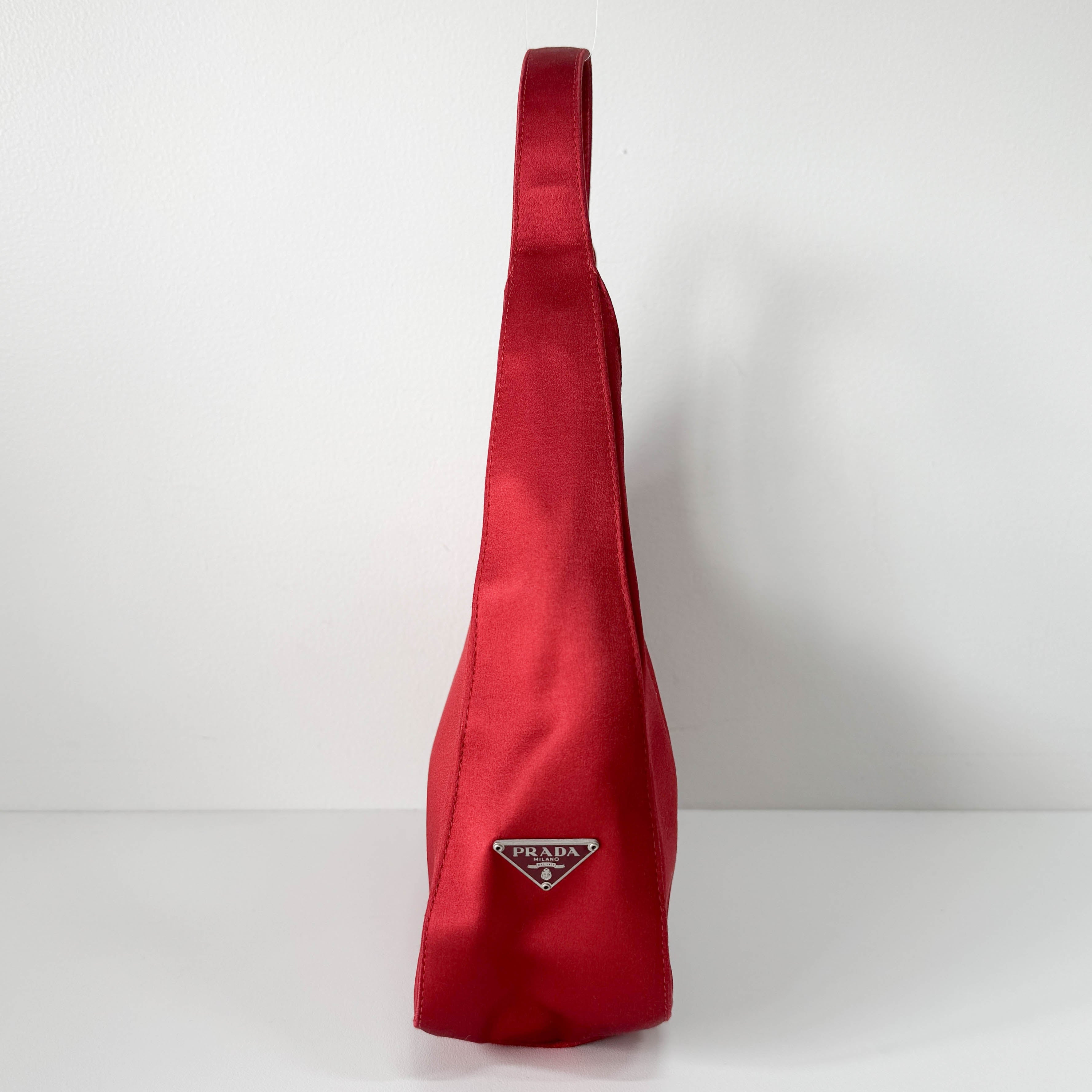 Red Satin Shoulder Bag