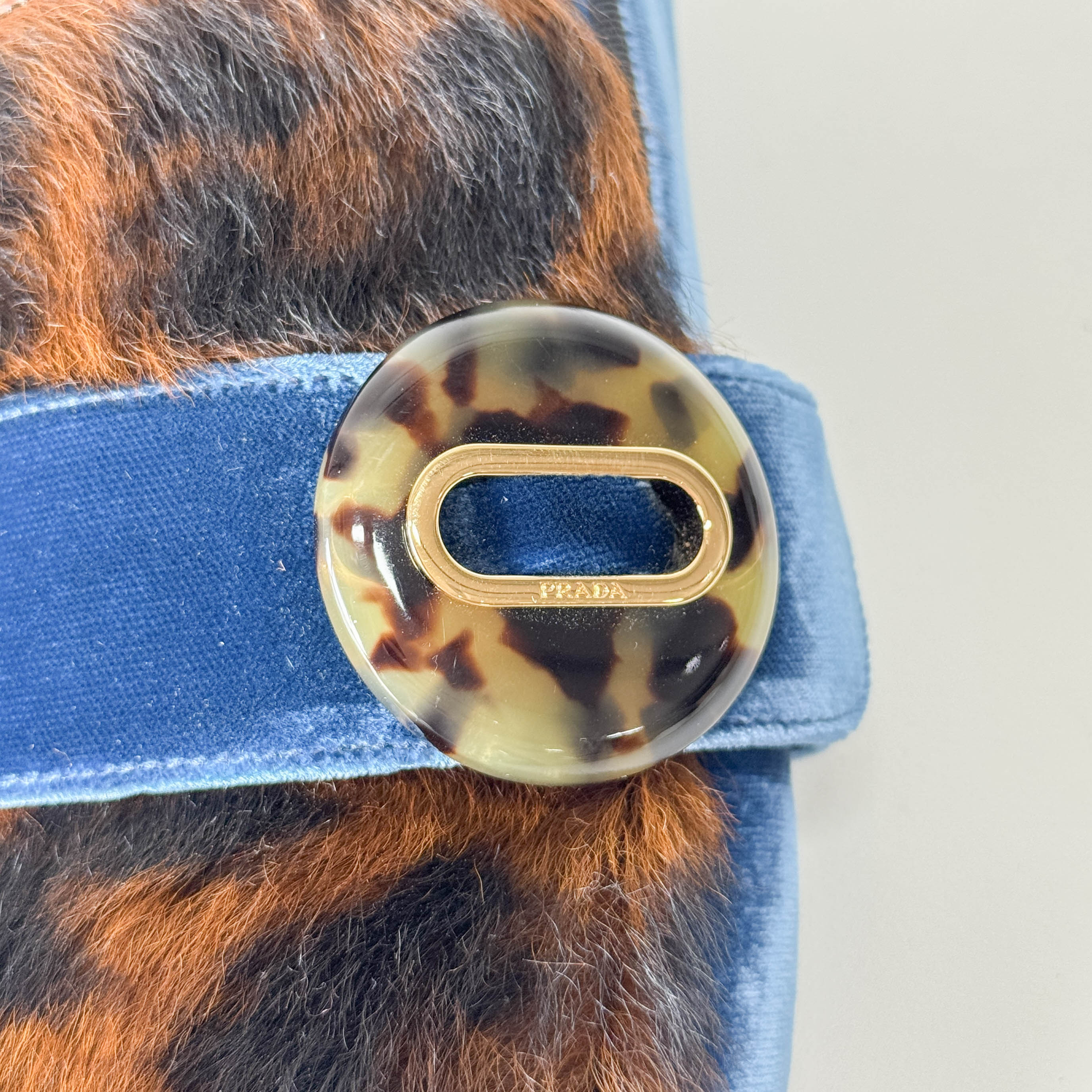 Size 36 1/2 EU Leopard Print Blue Velvet Loafers