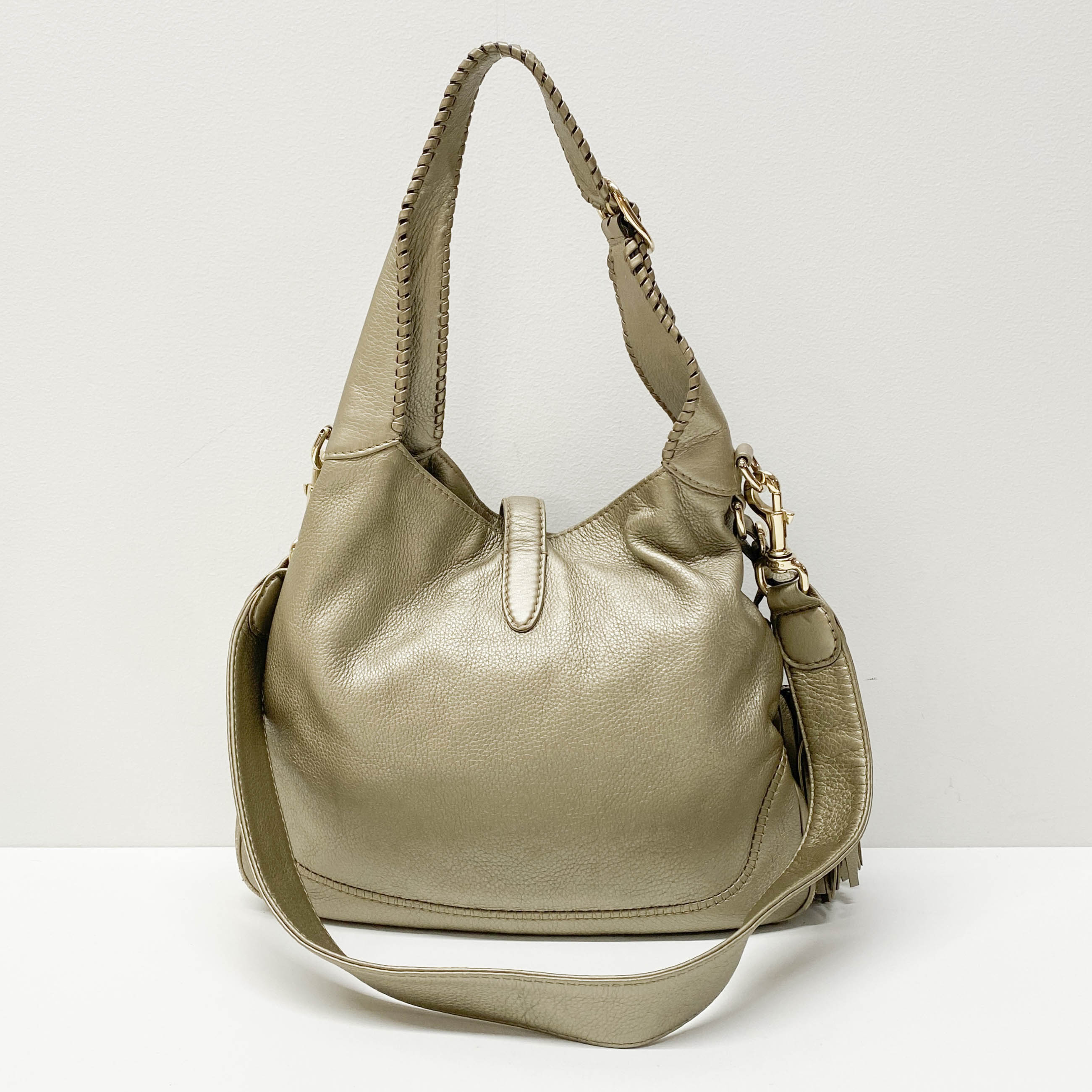 Jackie Gold Metallic Shoulder Bag
