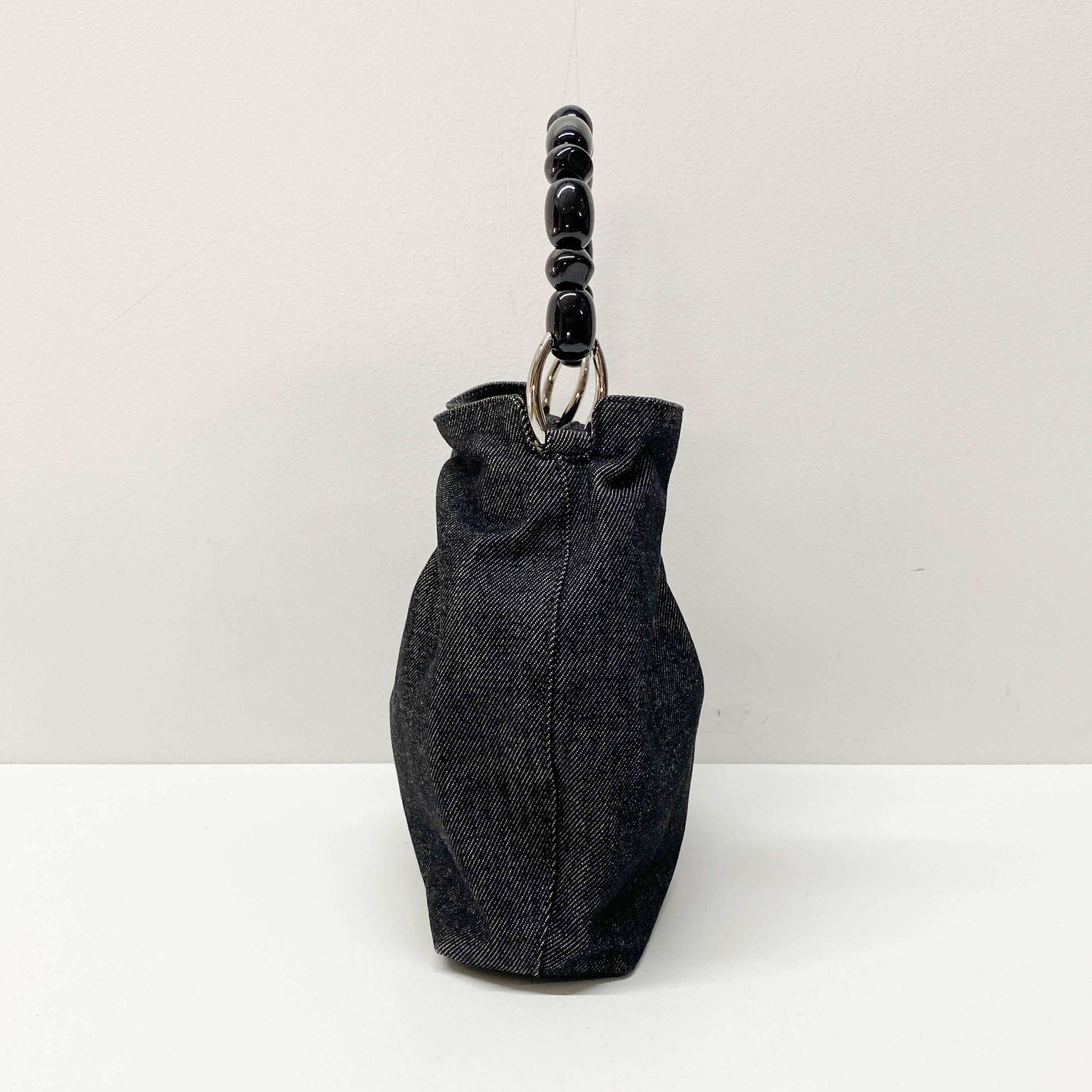 Malice Pearl Black Denim Hand Bag