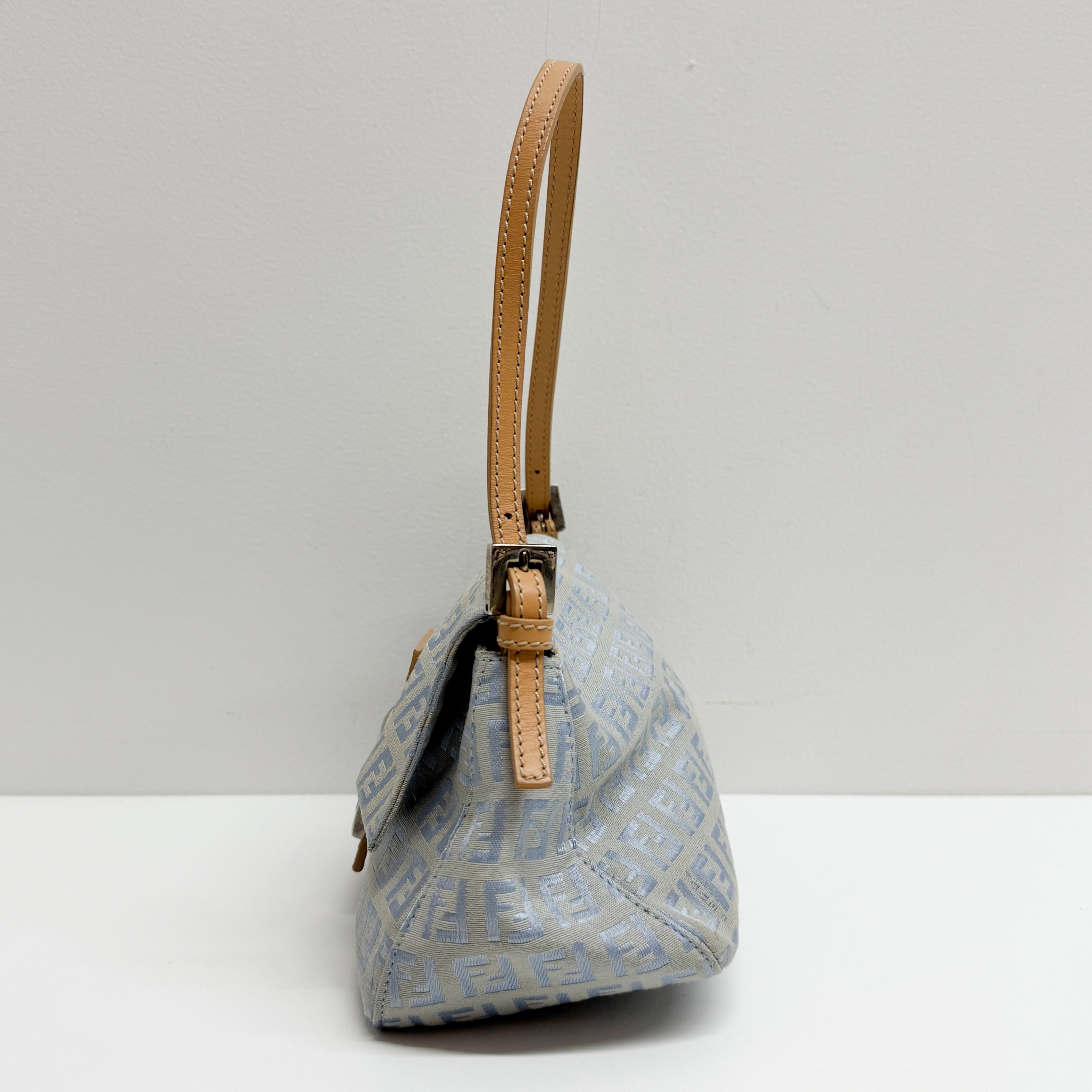 Mini Mamma Bagguete Blue Canvas Two Way Bag