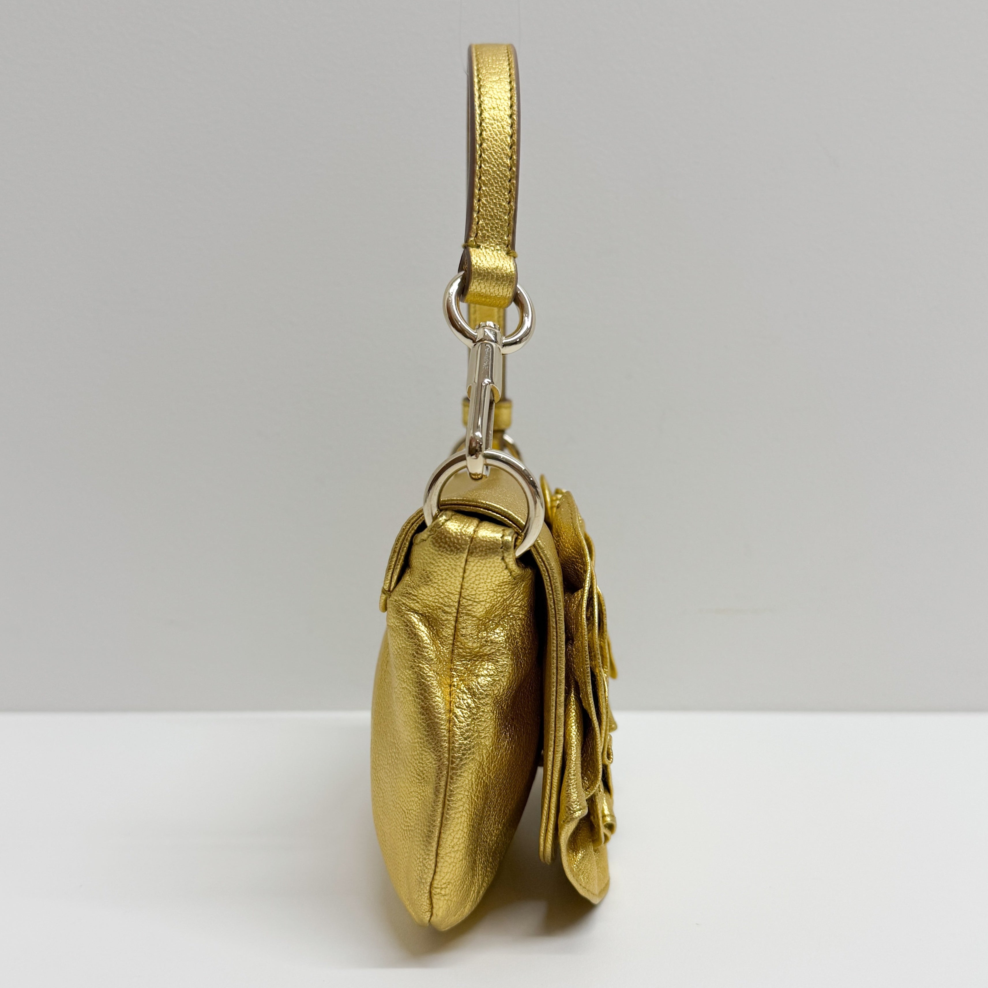 Vintage Mini Gold Leather Hand Bag