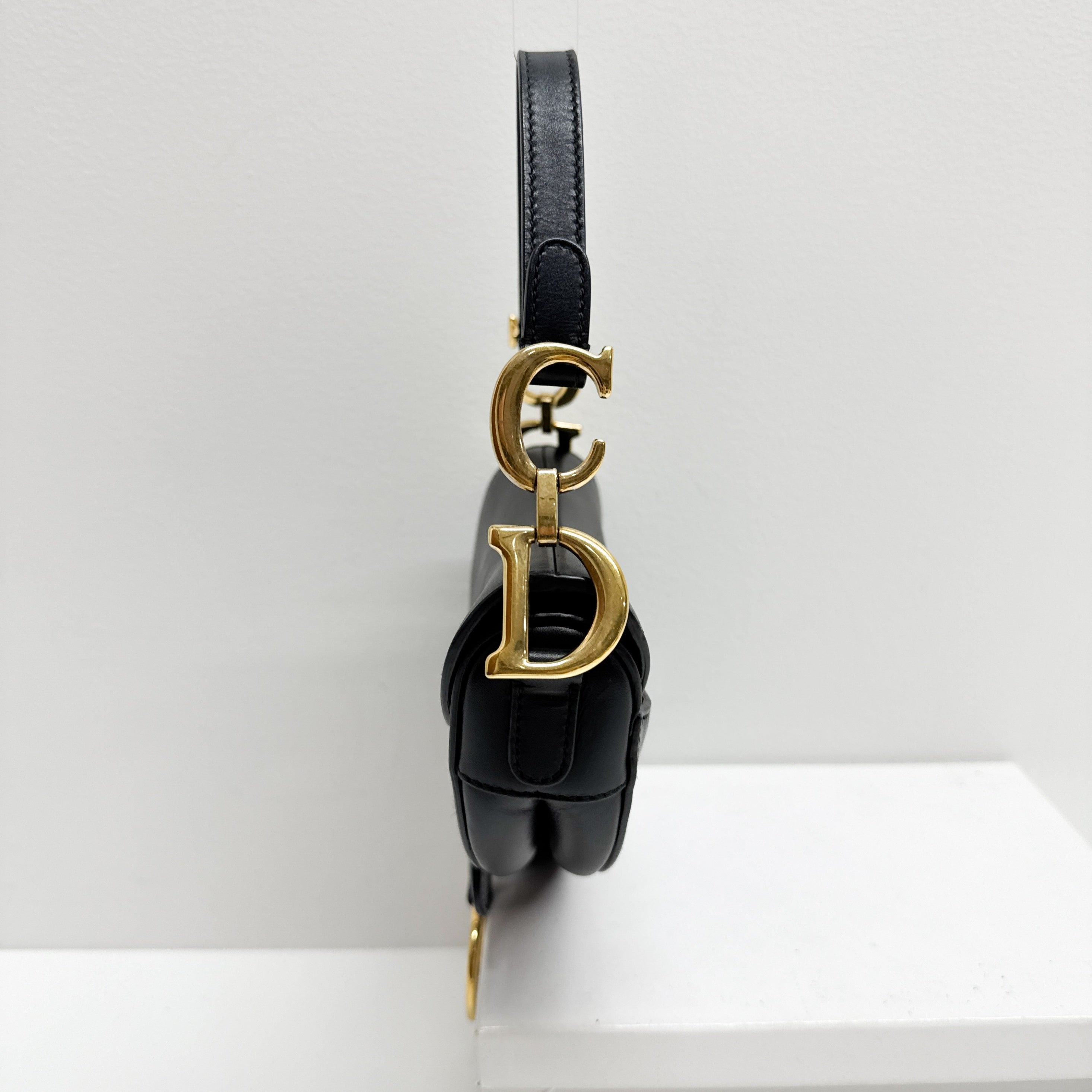 Saddle Black Leather Hand Bag